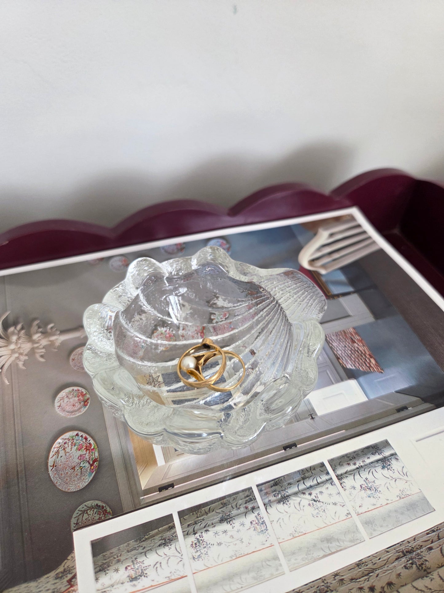 Small Glass Shell Trinket Dish