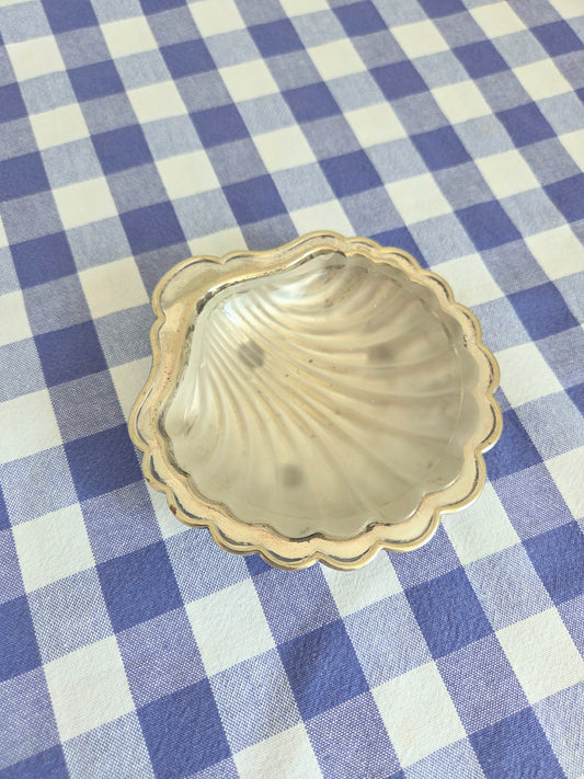 Silver Plated Shell with Glass Insert