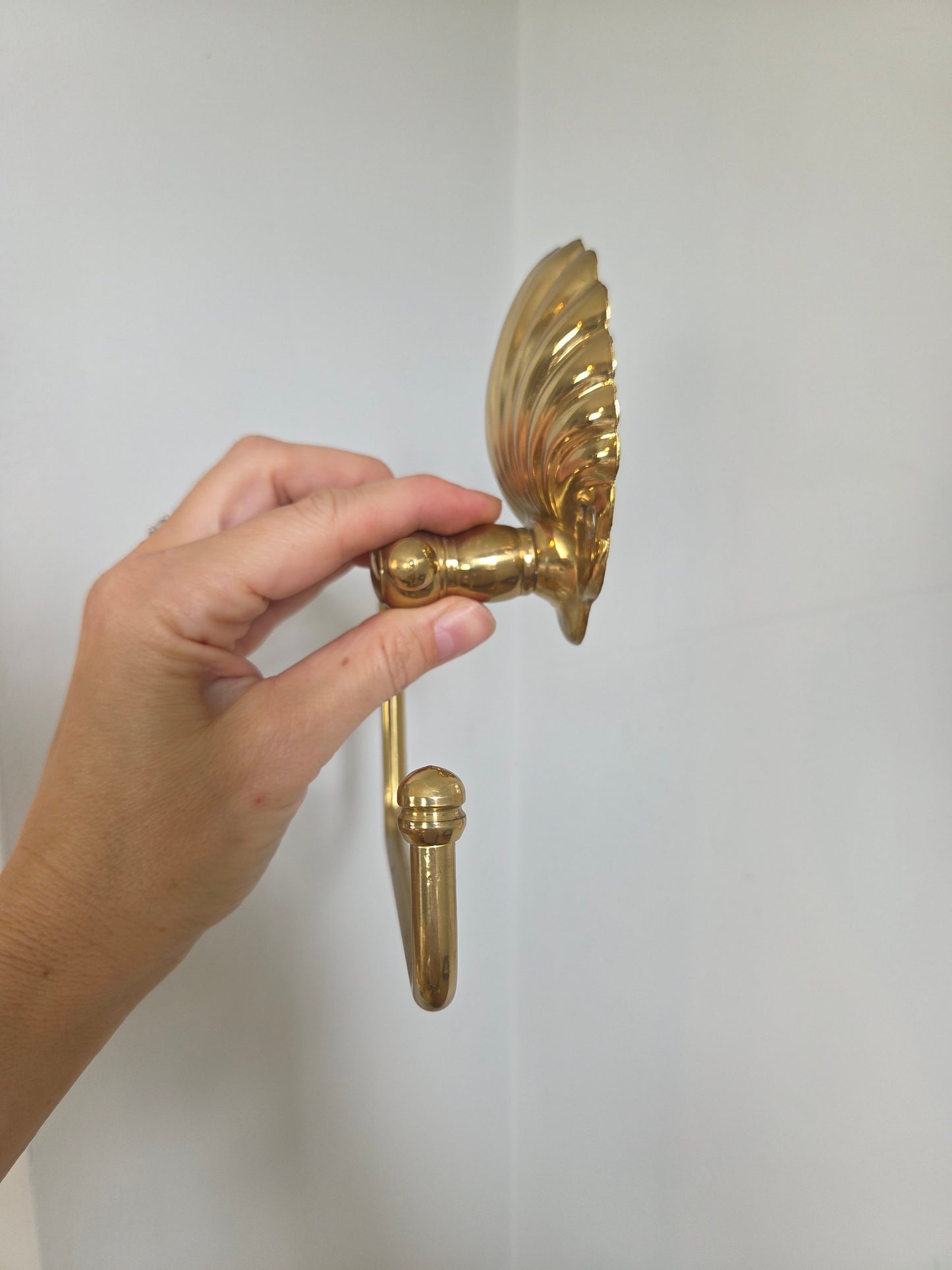 Brass Shell Toilet Roll And Towel Holder