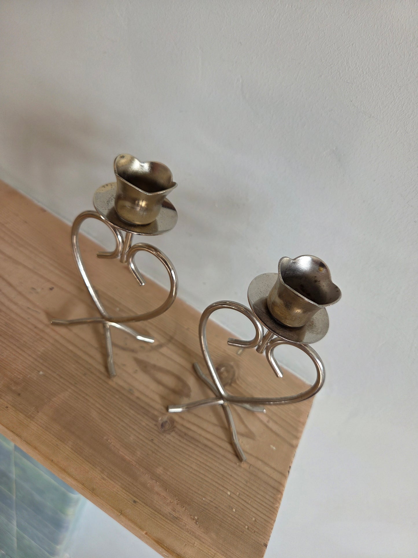 Pair of Swedish Heart Candlesticks