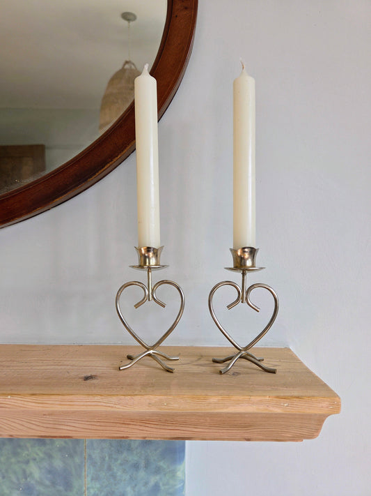 Pair of Swedish Heart Candlesticks