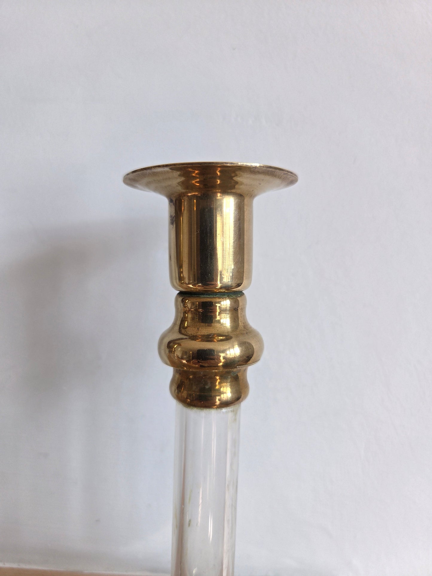 Vintage Brass and Acetate Candlesticks