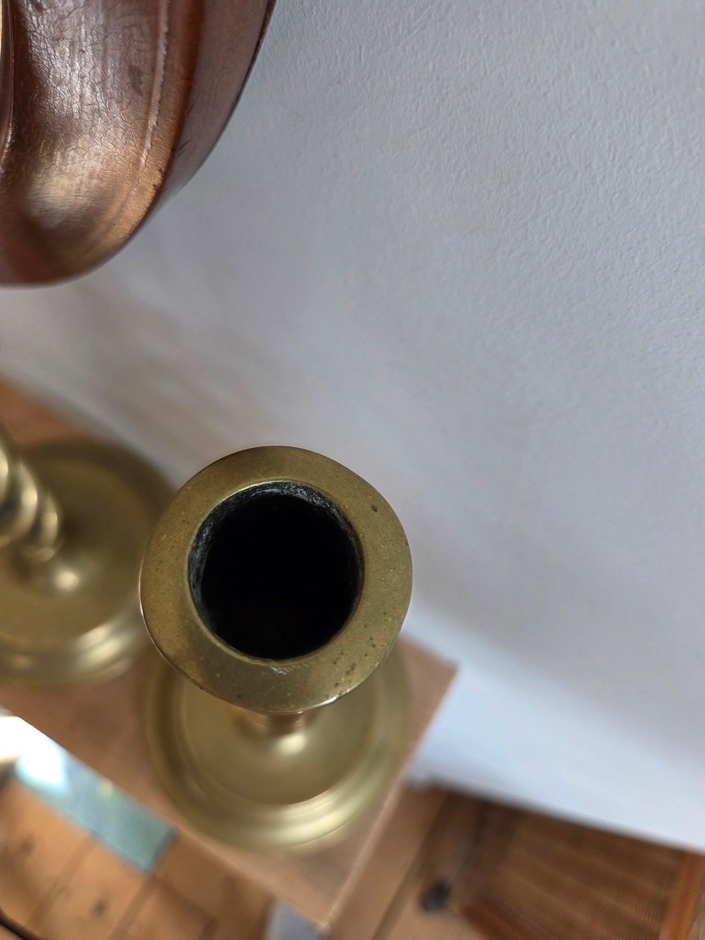 Edwardian Brass Twist Candlesticks