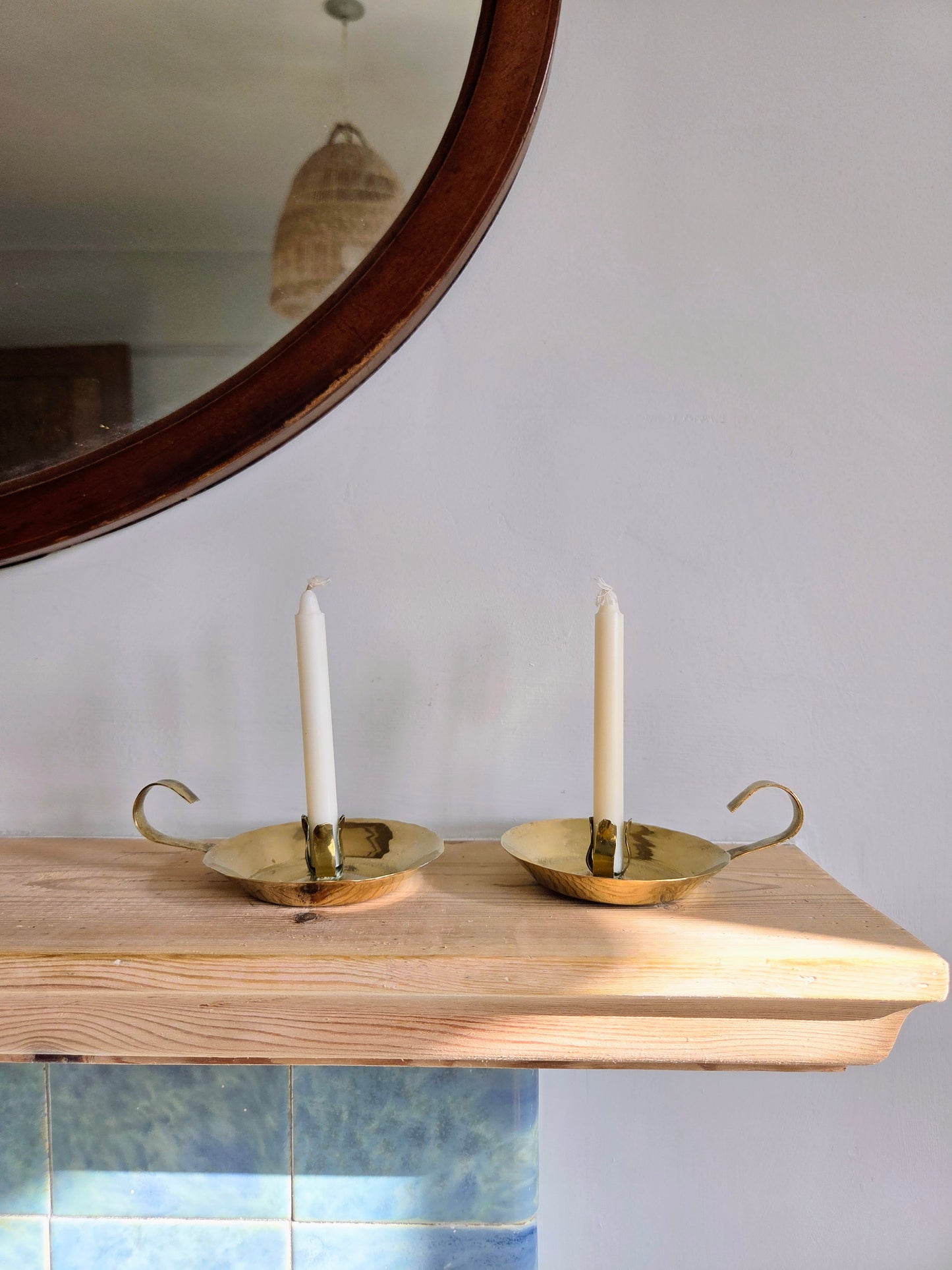 Pair of Swedish Handcrafted Mini Chambersticks