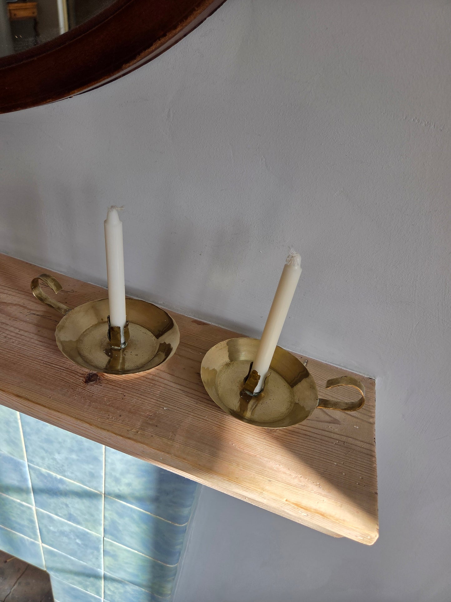 Pair of Swedish Handcrafted Mini Chambersticks