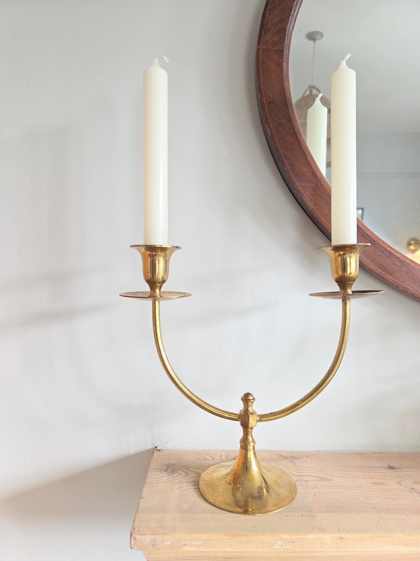 Double Brass Candleabra