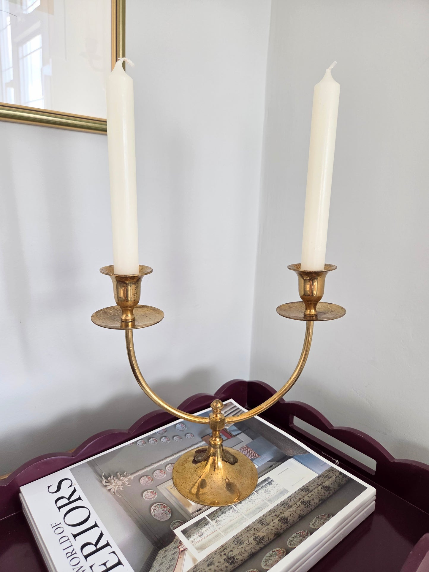 Double Brass Candleabra