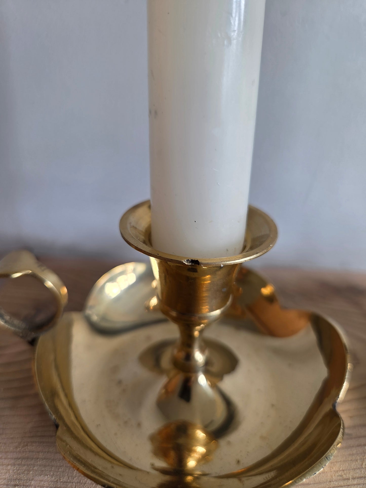 Pair of Scallop Brass Candlesticks