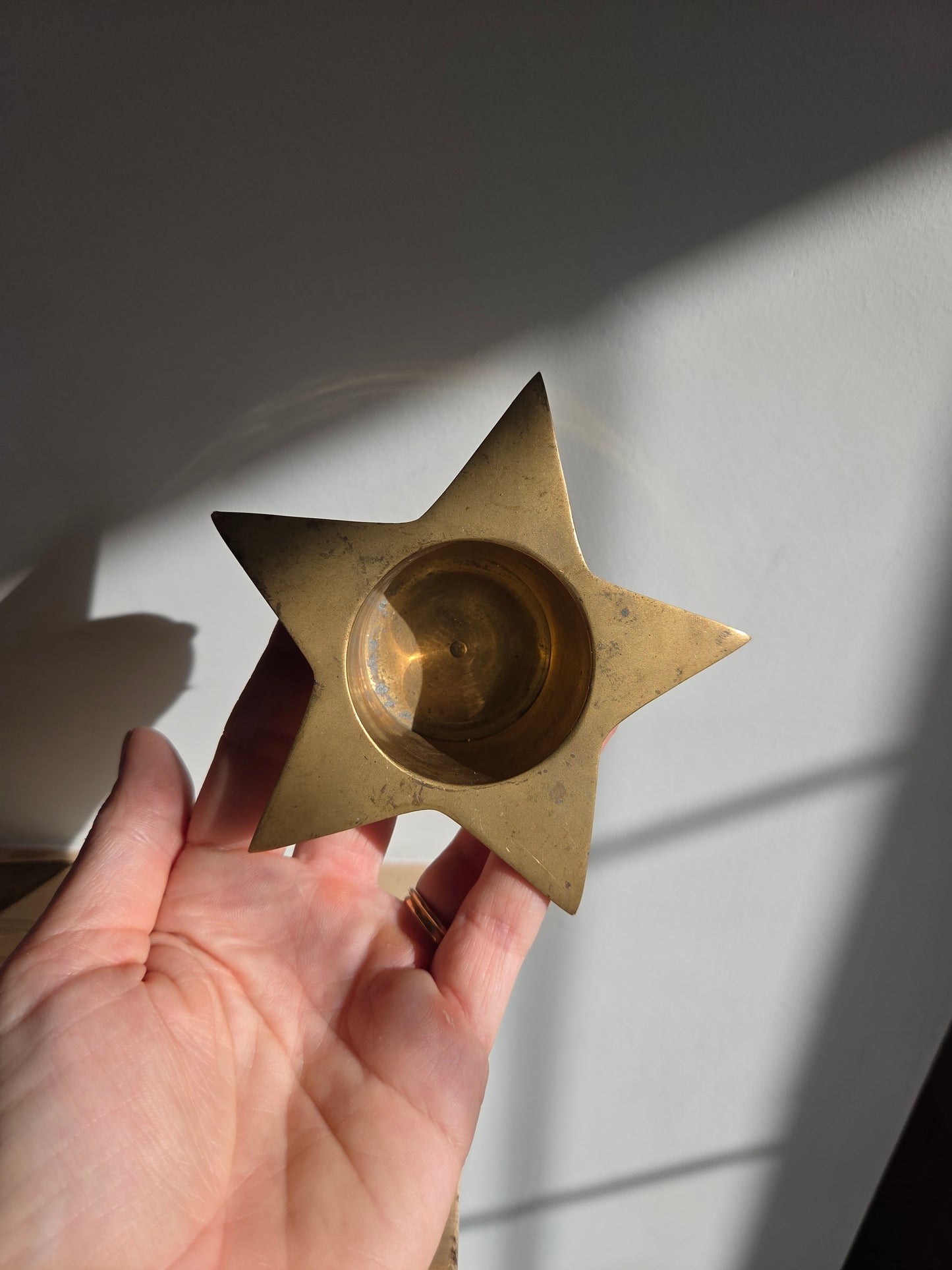 Pair of Brass Star Tealight Votives