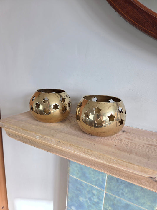 Pair of Large Celestial Tealight Votives