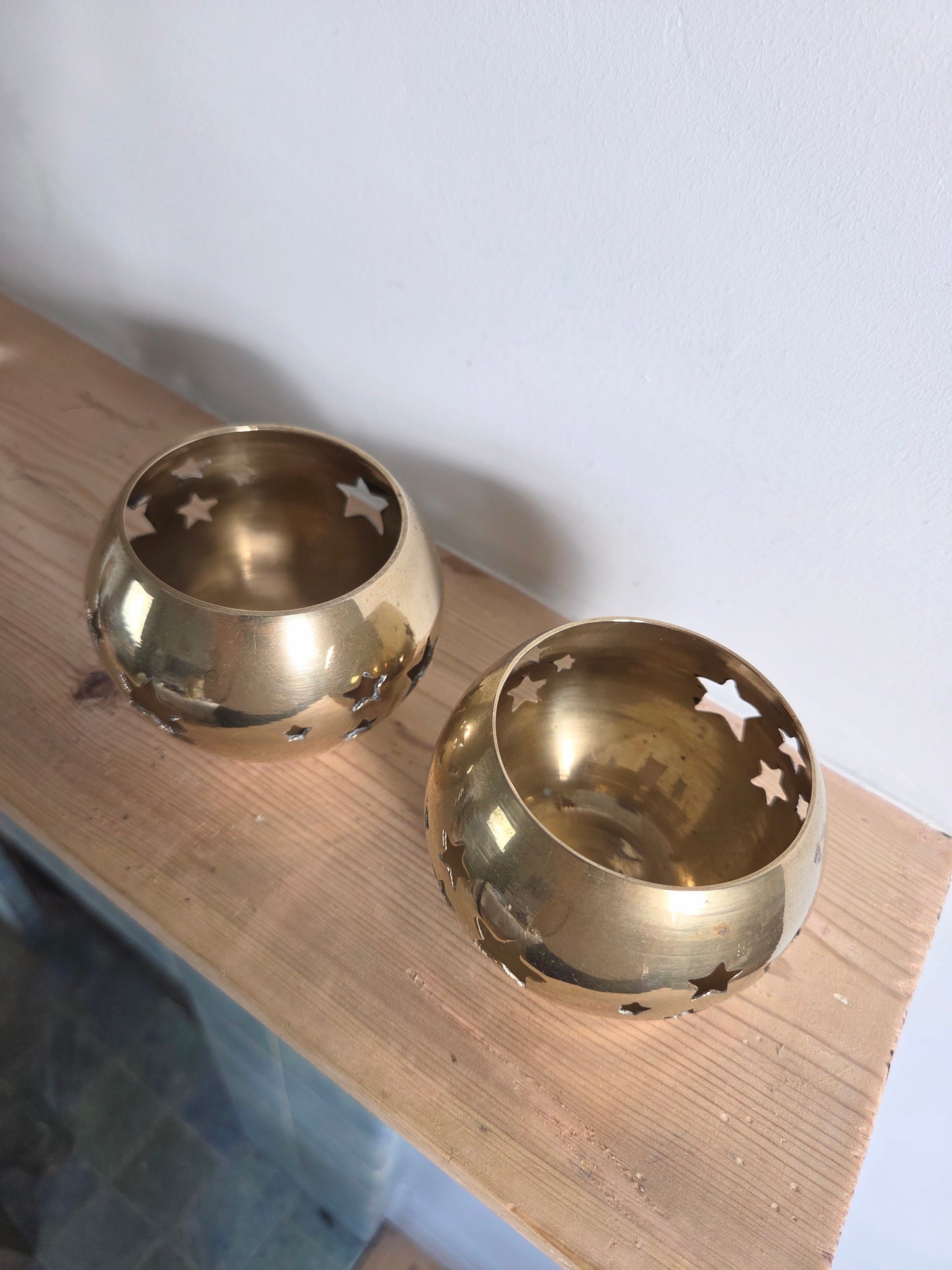 Pair of Small Star Tealight Holders