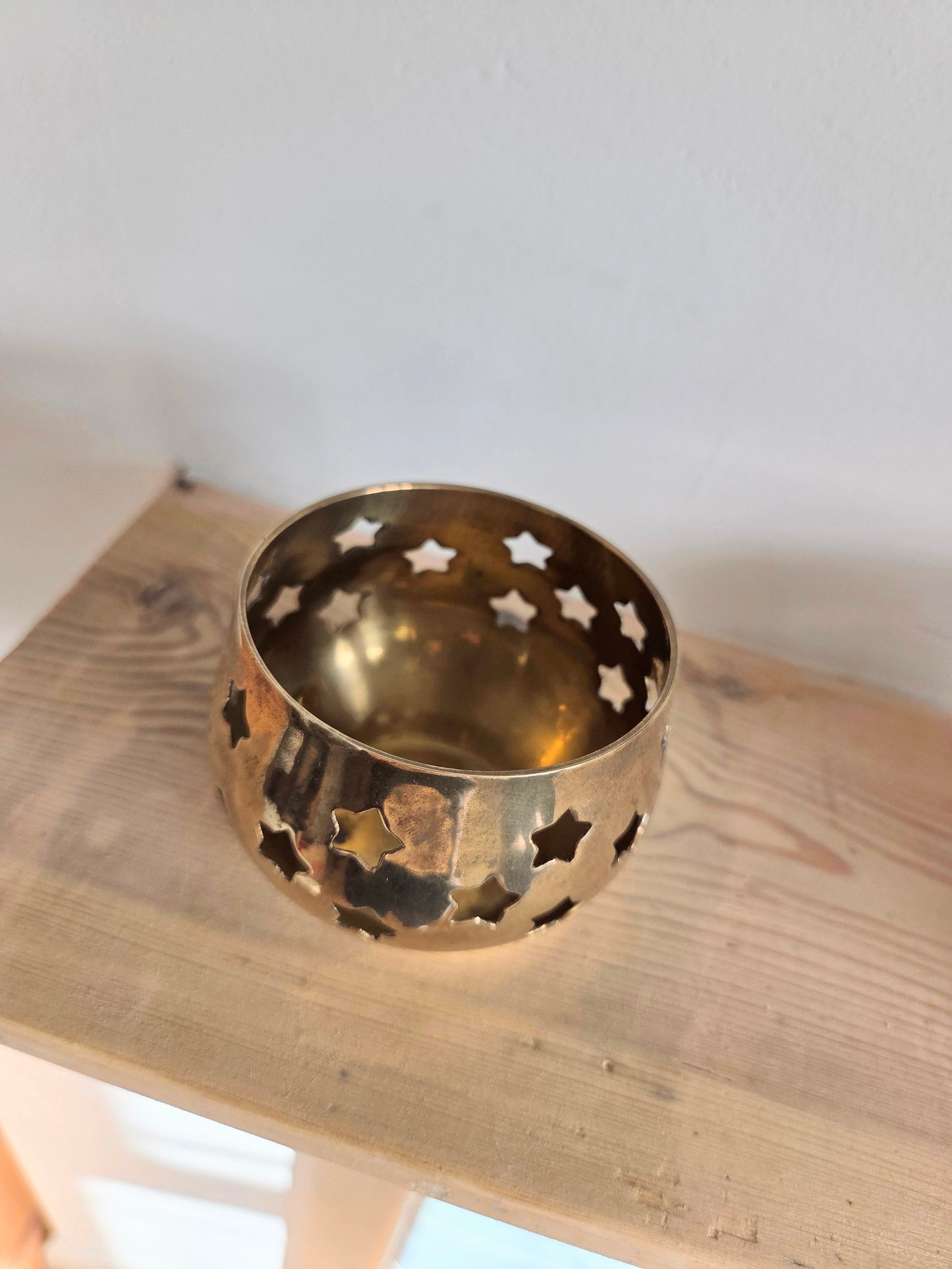 Vintage Brass Celestial Tealight Holder