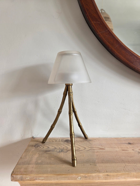 Faux Bamboo and Glass Tealight Holder