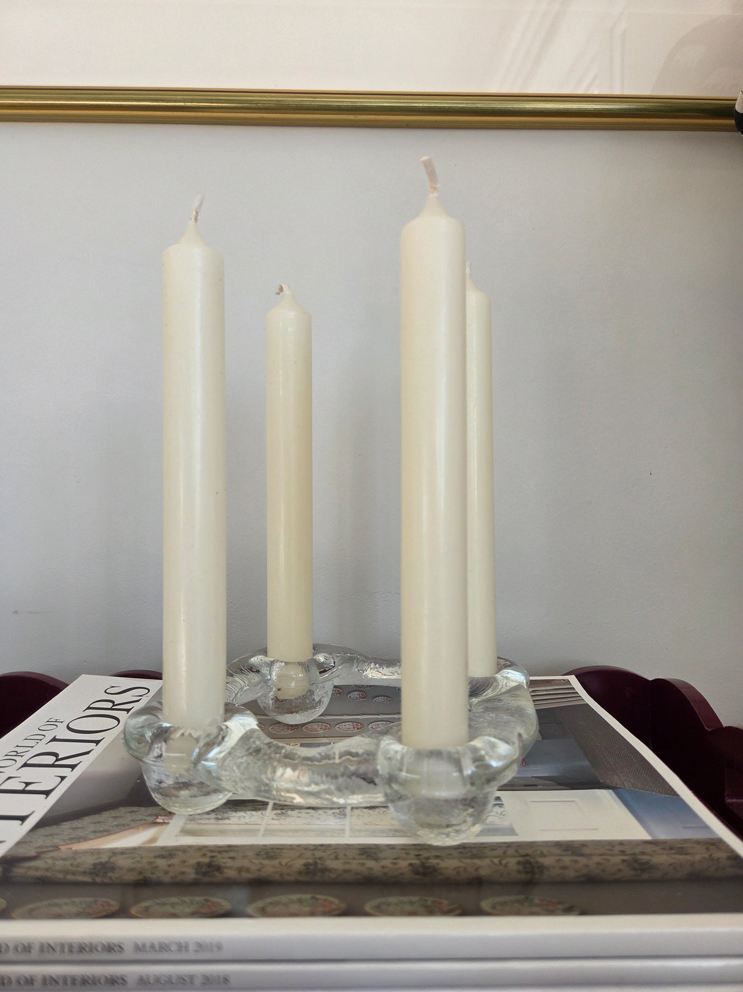 Round Swedish Art Glass Candle Holder