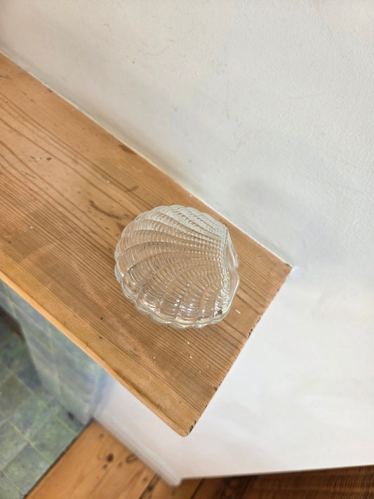 Glass Clam Shaped Lidded Pot