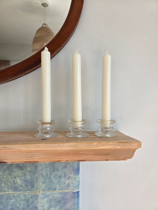 Set of Three Swedish Art Glass Candlesticks