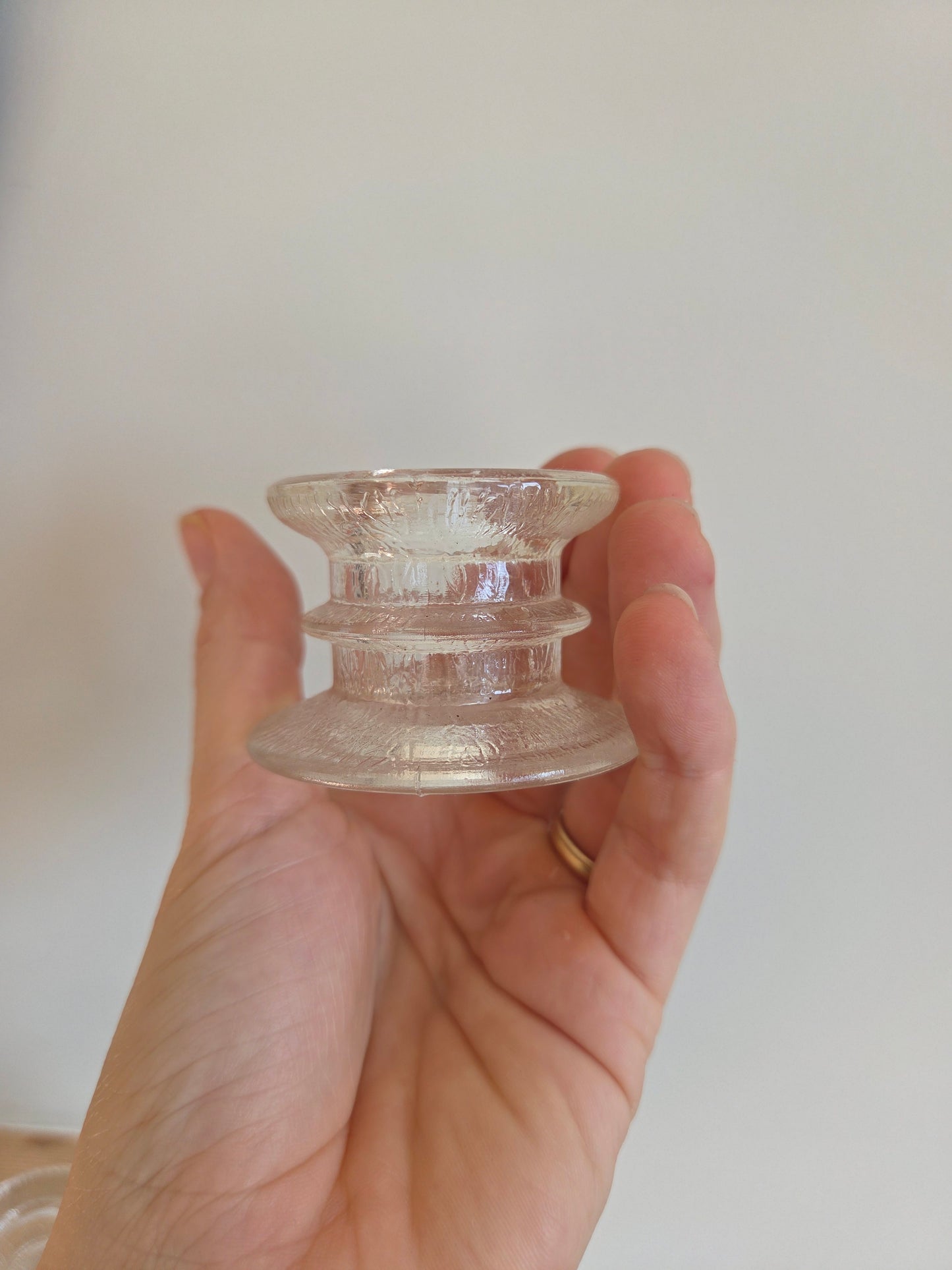 Set of Three Swedish Art Glass Candlesticks