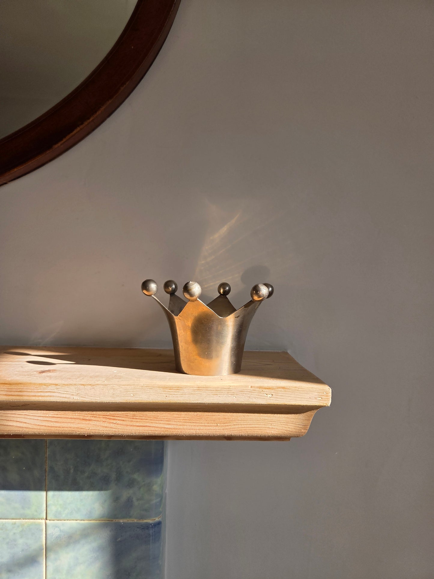 Vintage Silver Crown Tealight Holder