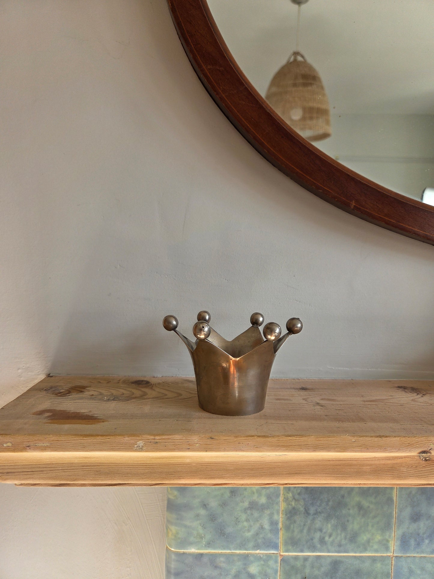 Vintage Silver Crown Tealight Holder