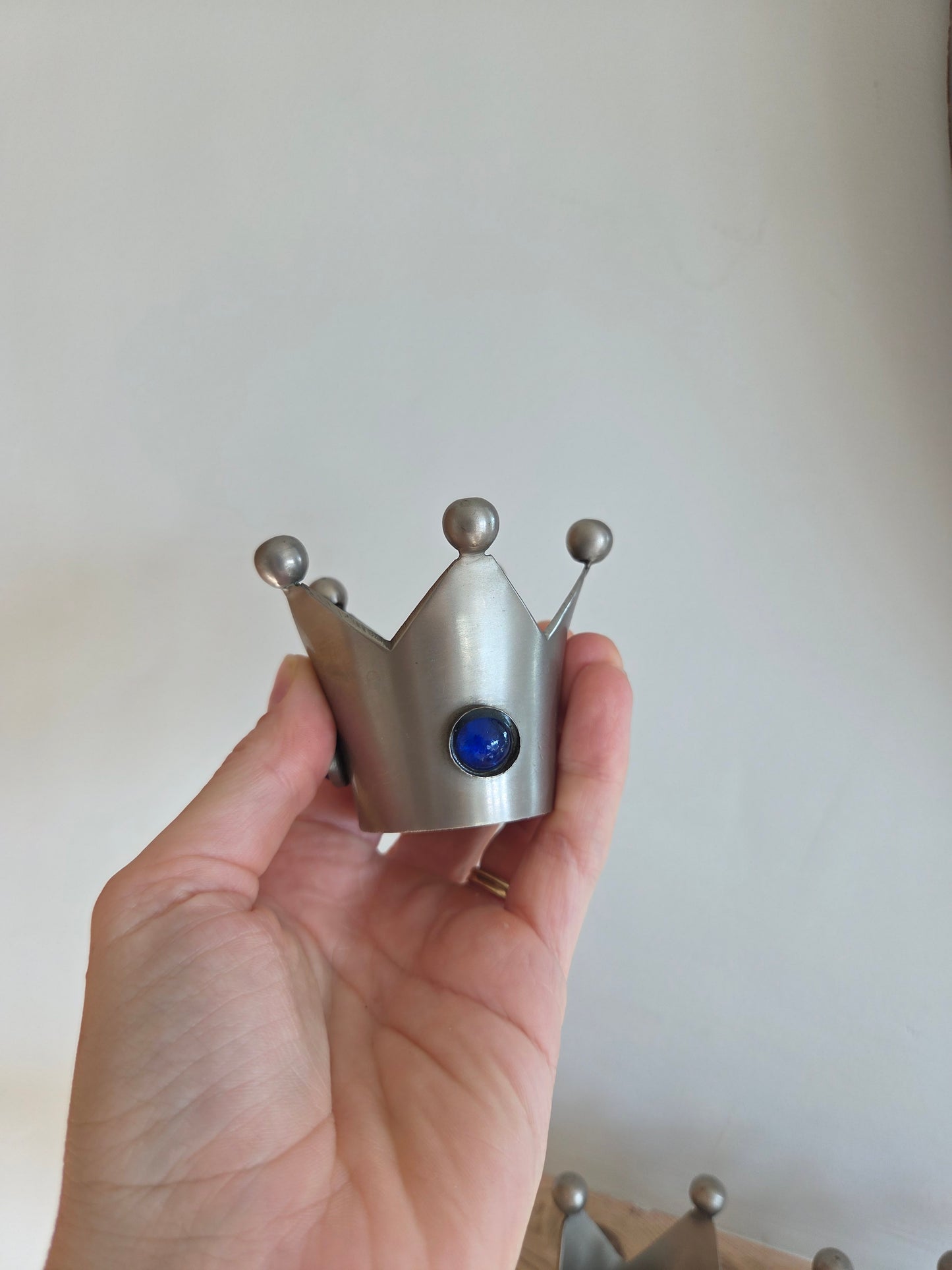 Set of Four Silver Crown Jewel Tealight Holders