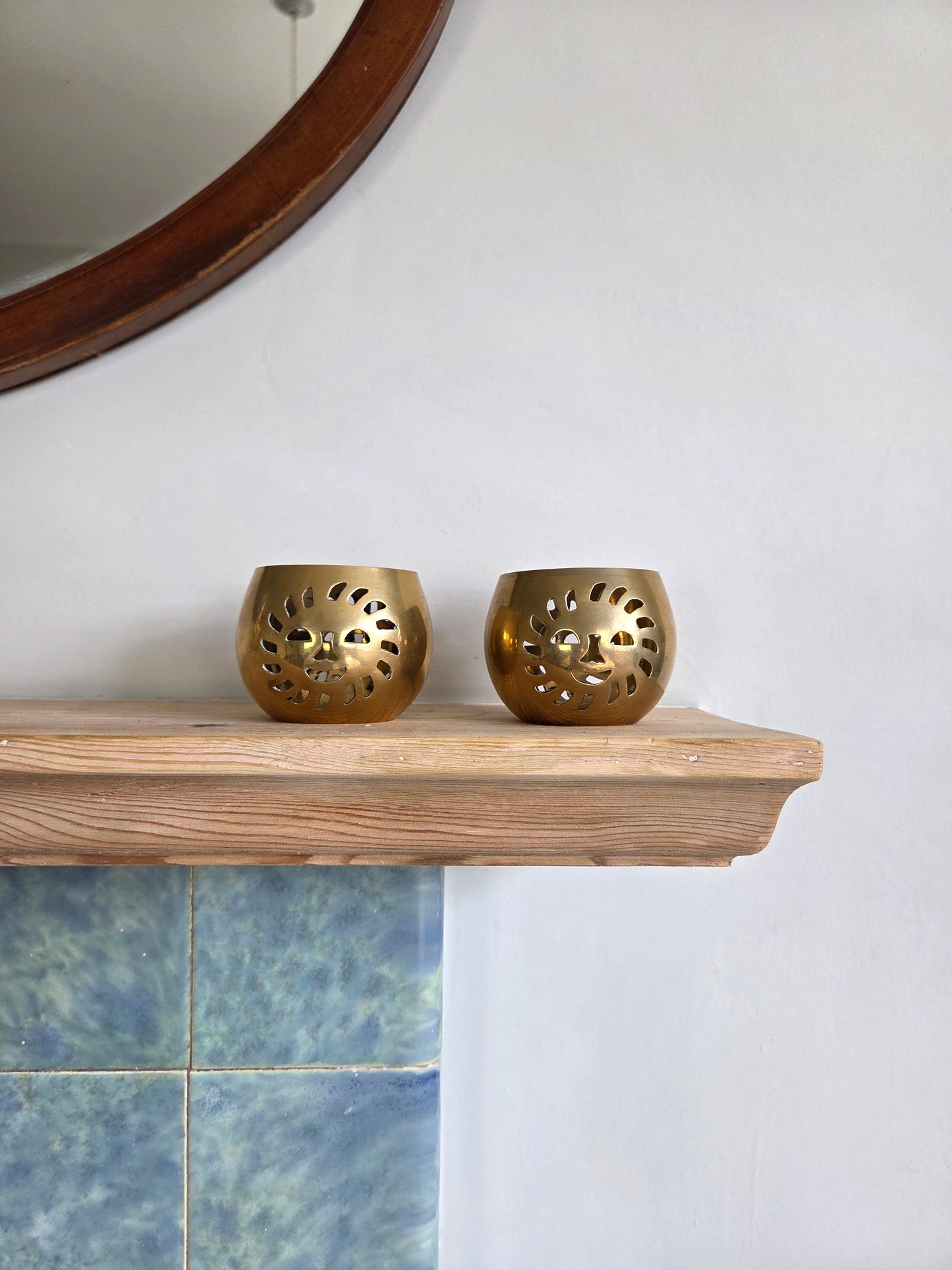 Pair of Vintage Sun Tealight Votives