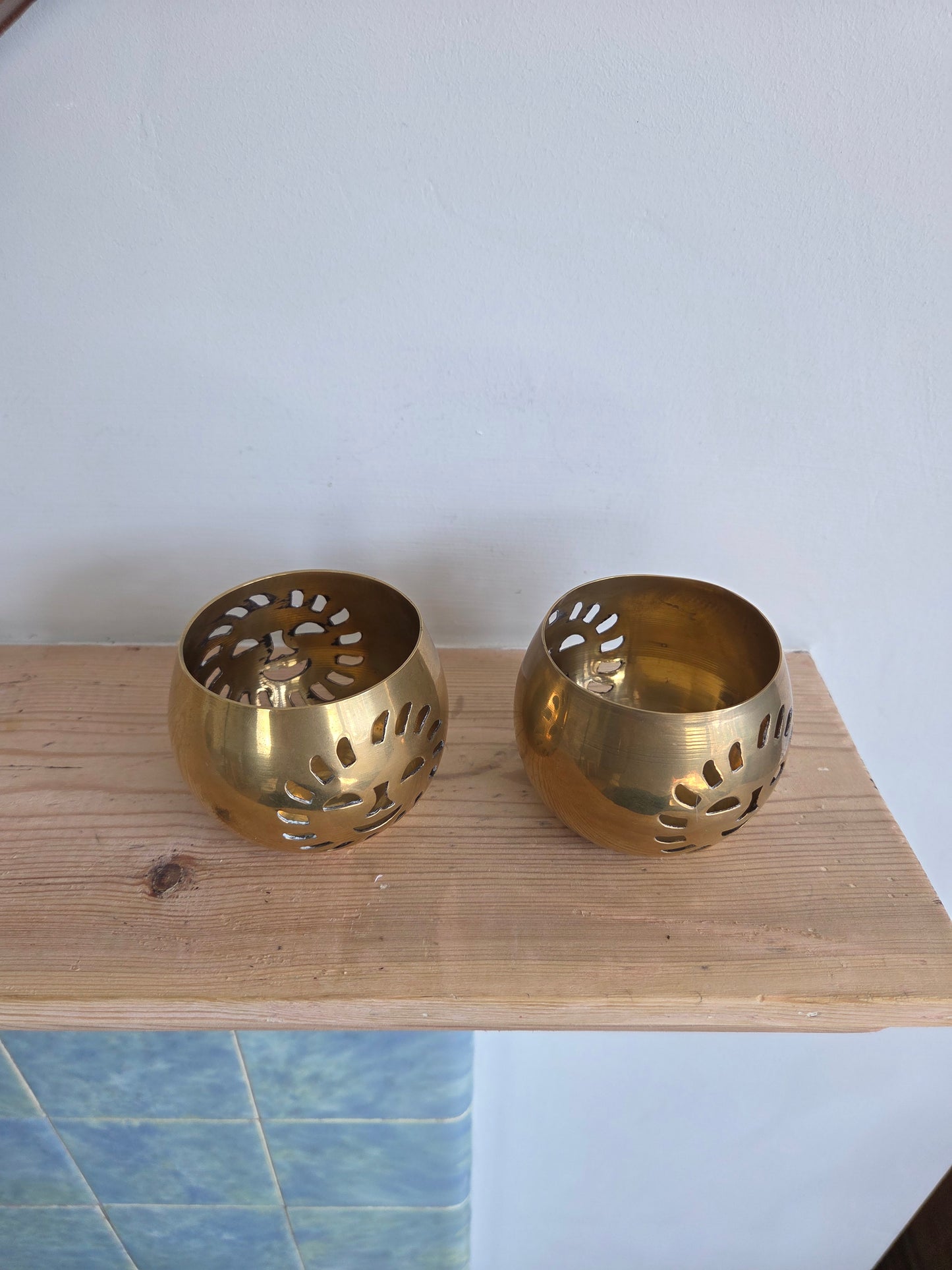 Pair of Vintage Sun Tealight Votives