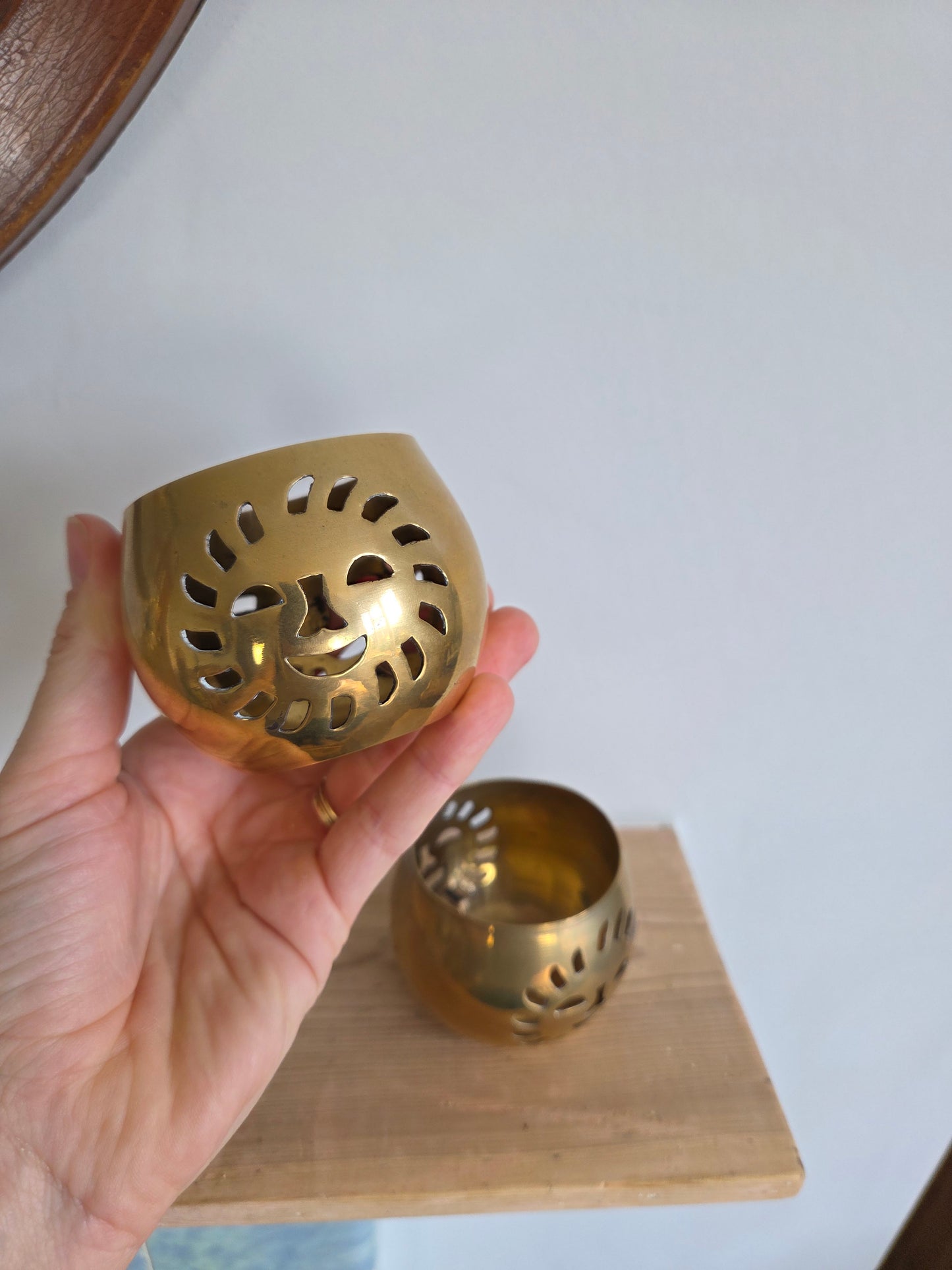 Pair of Vintage Sun Tealight Votives