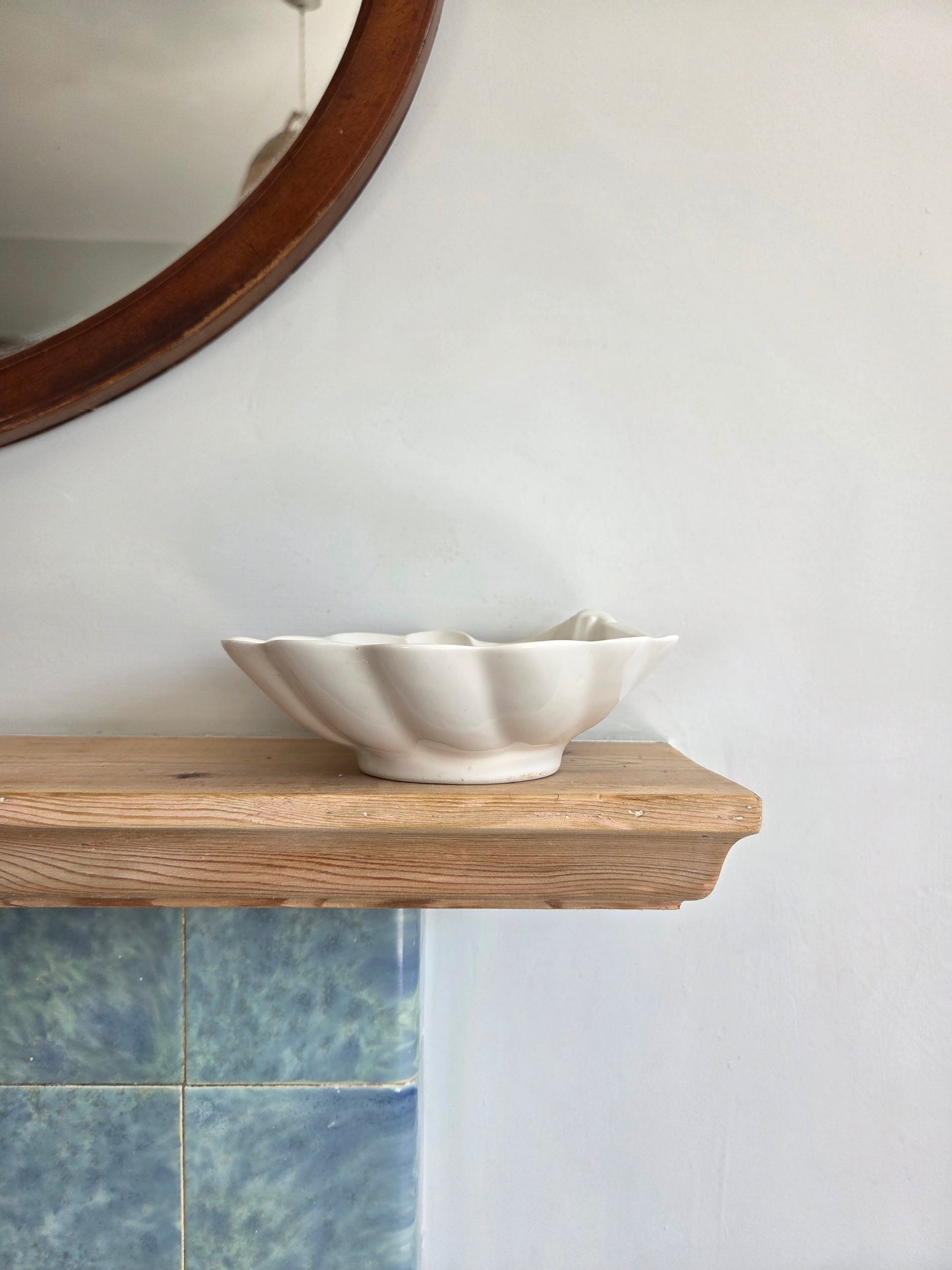 Vintage Pottery Shell Bowl