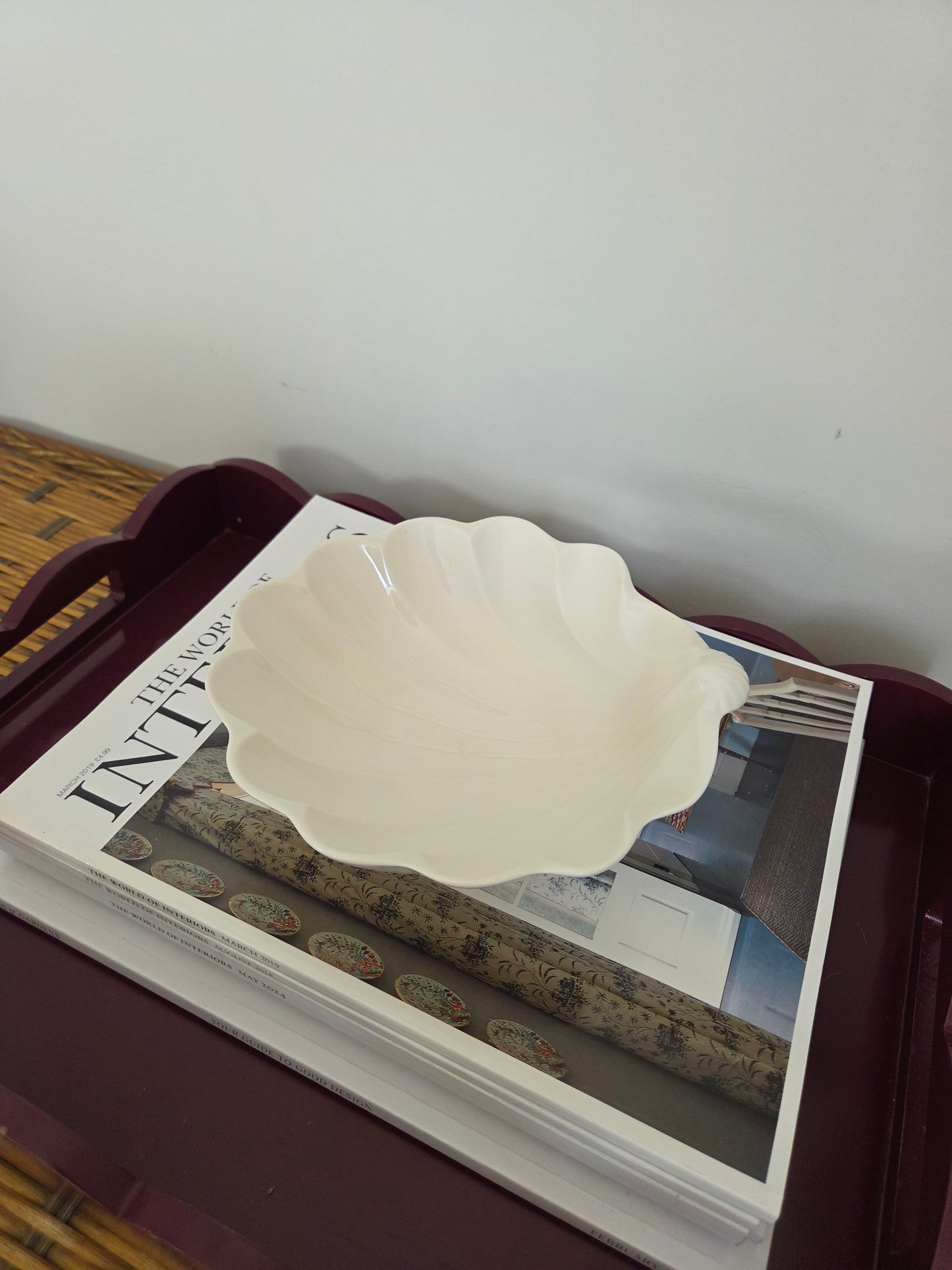 Vintage Pottery Shell Bowl