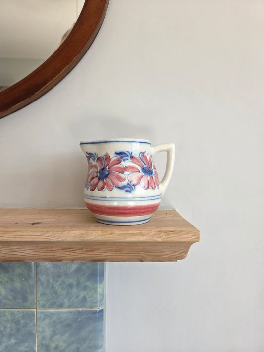 Pretty Pink and Blue Flower Jug