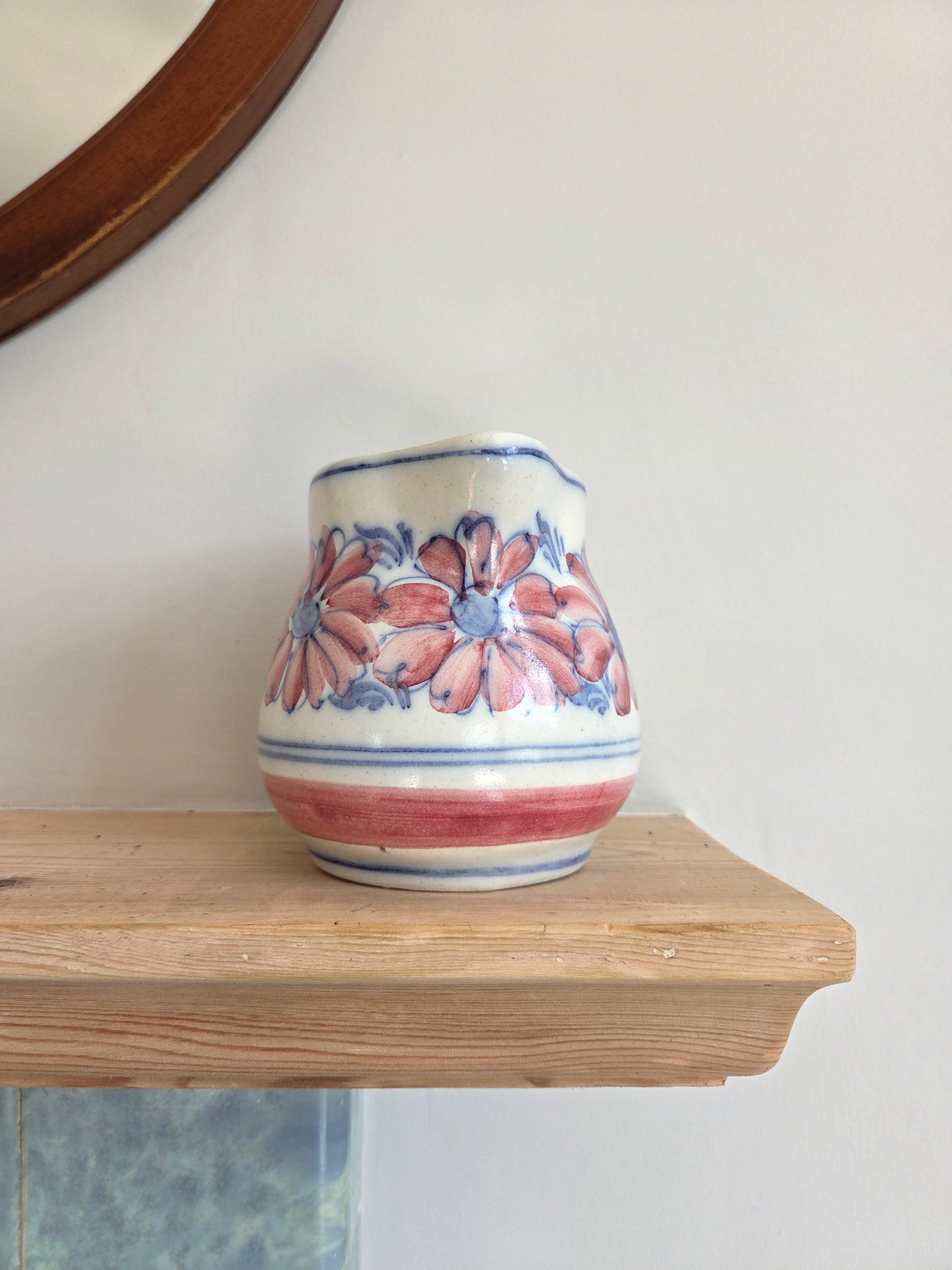 Pretty Pink and Blue Flower Jug