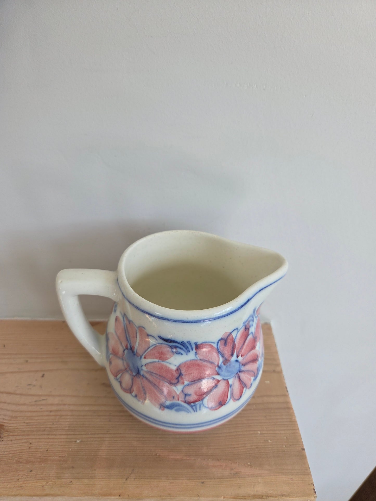 Pretty Pink and Blue Flower Jug