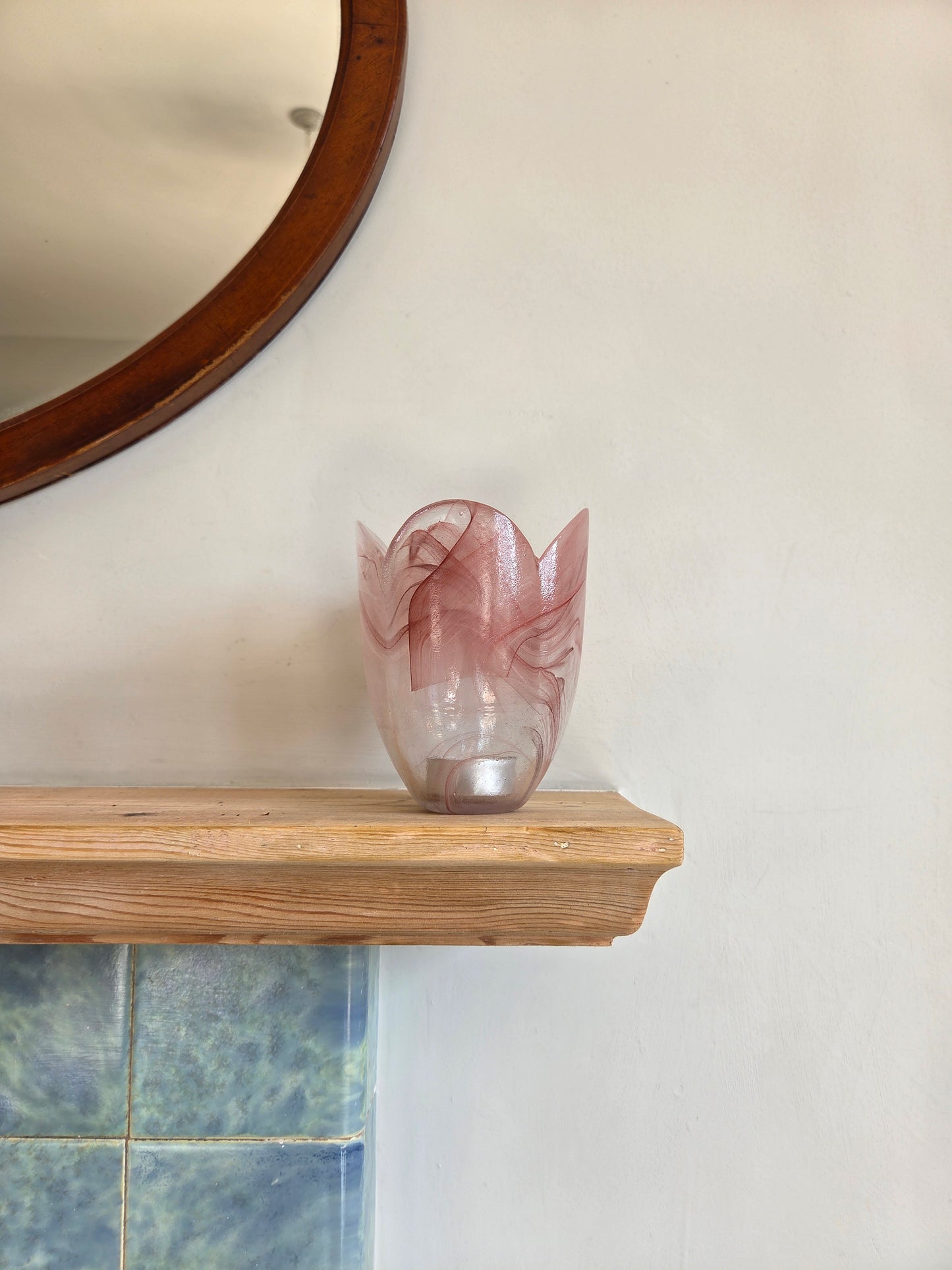 Heavy Glass Tealight Holder Vase
