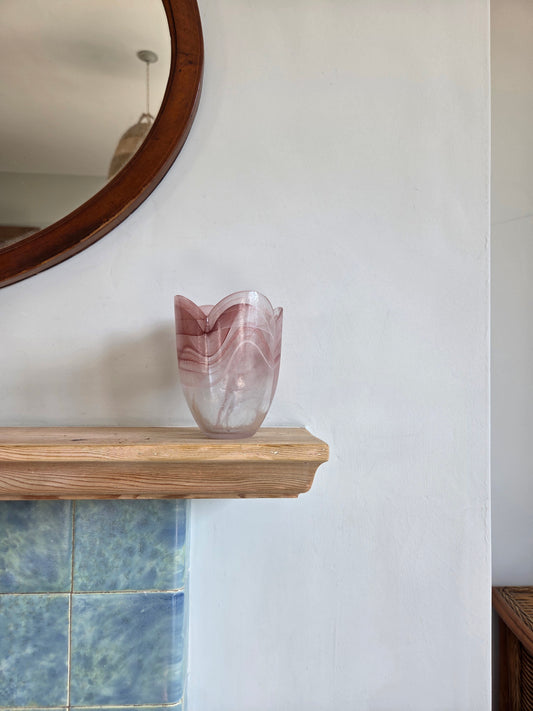 Heavy Glass Tealight Holder Vase