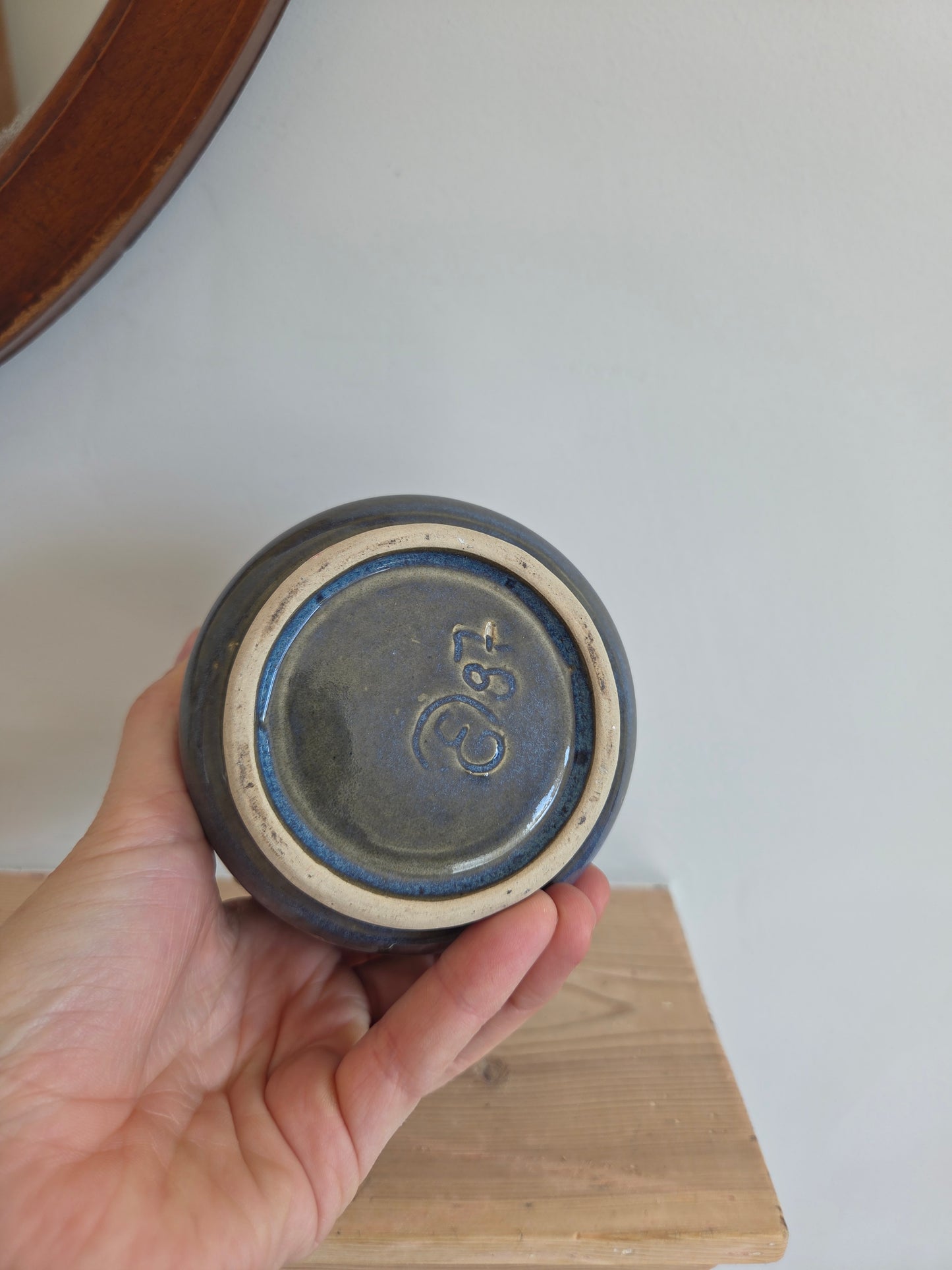 Small Blue Twist Handle Pot