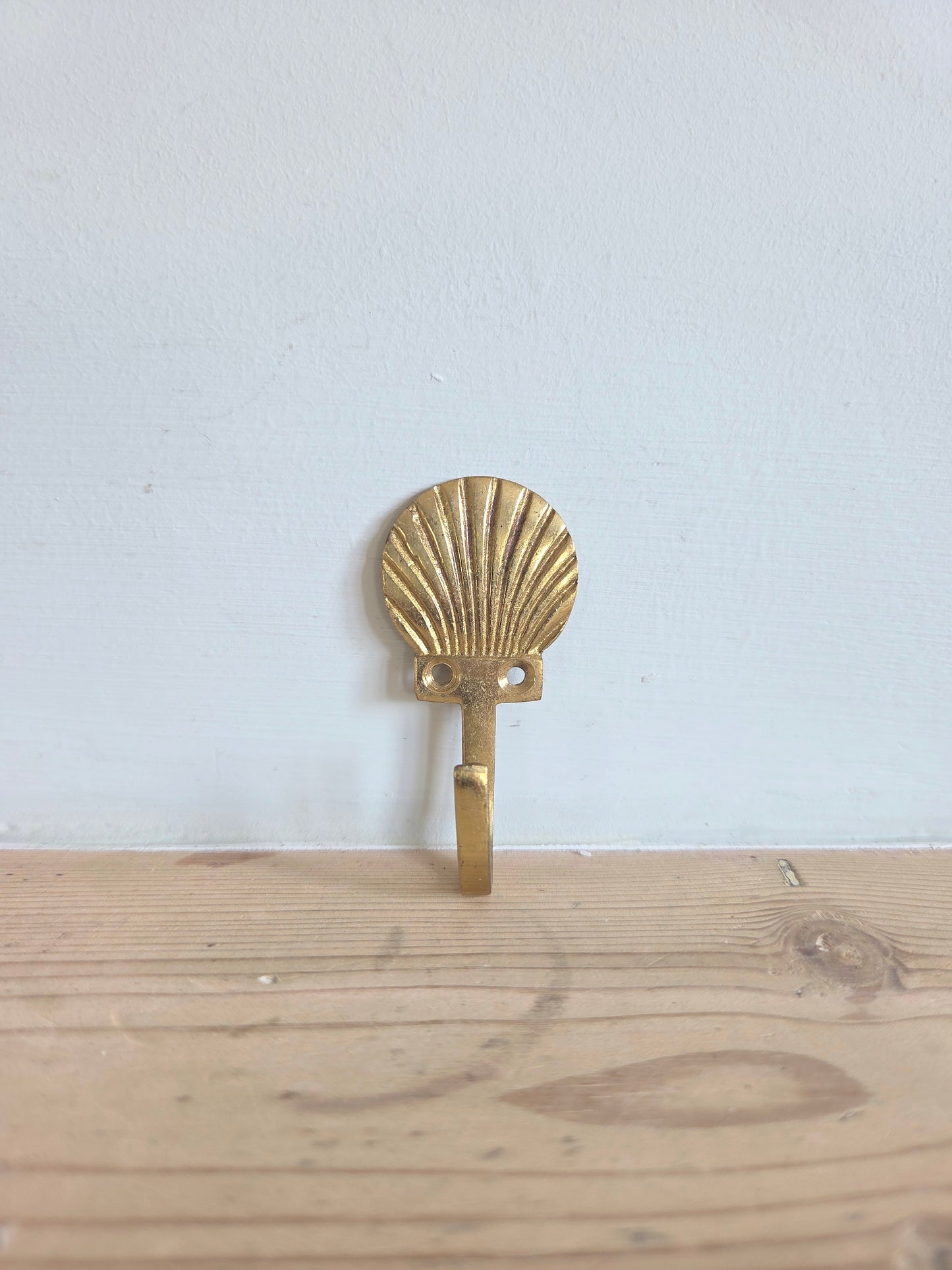 Vintage Brass Shell Hook