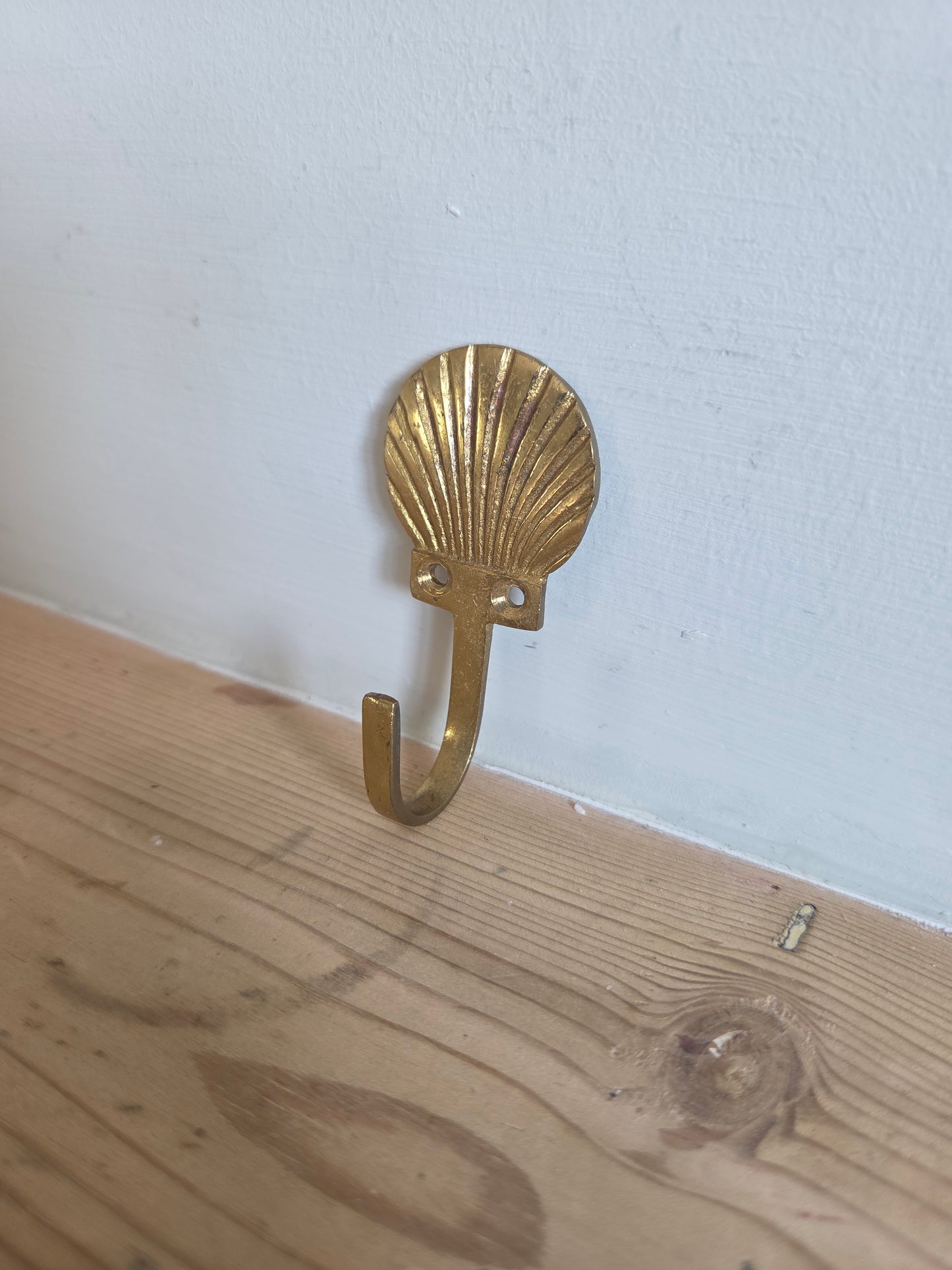 Vintage Brass Shell Hook