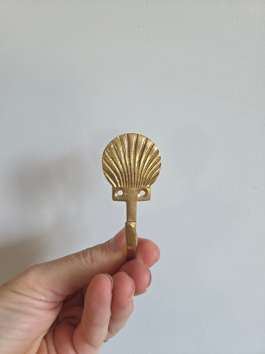 Vintage Brass Shell Hook