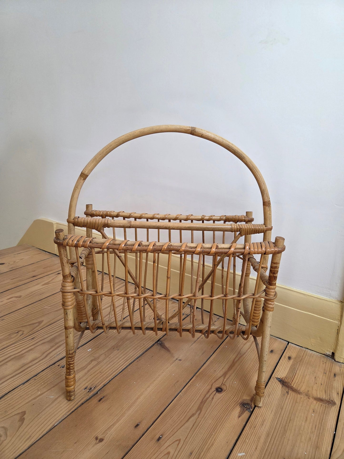 Vintage Bamboo Magazine Holder