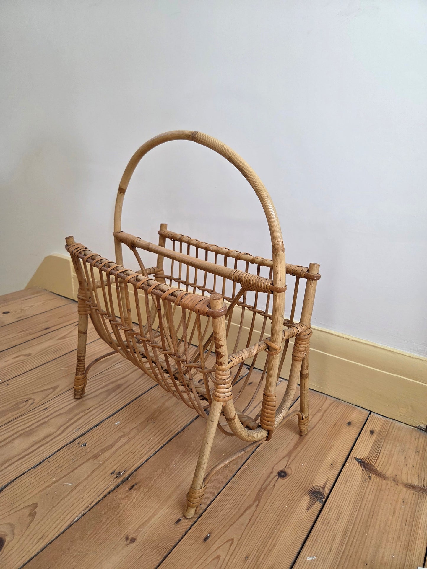 Vintage Bamboo Magazine Holder