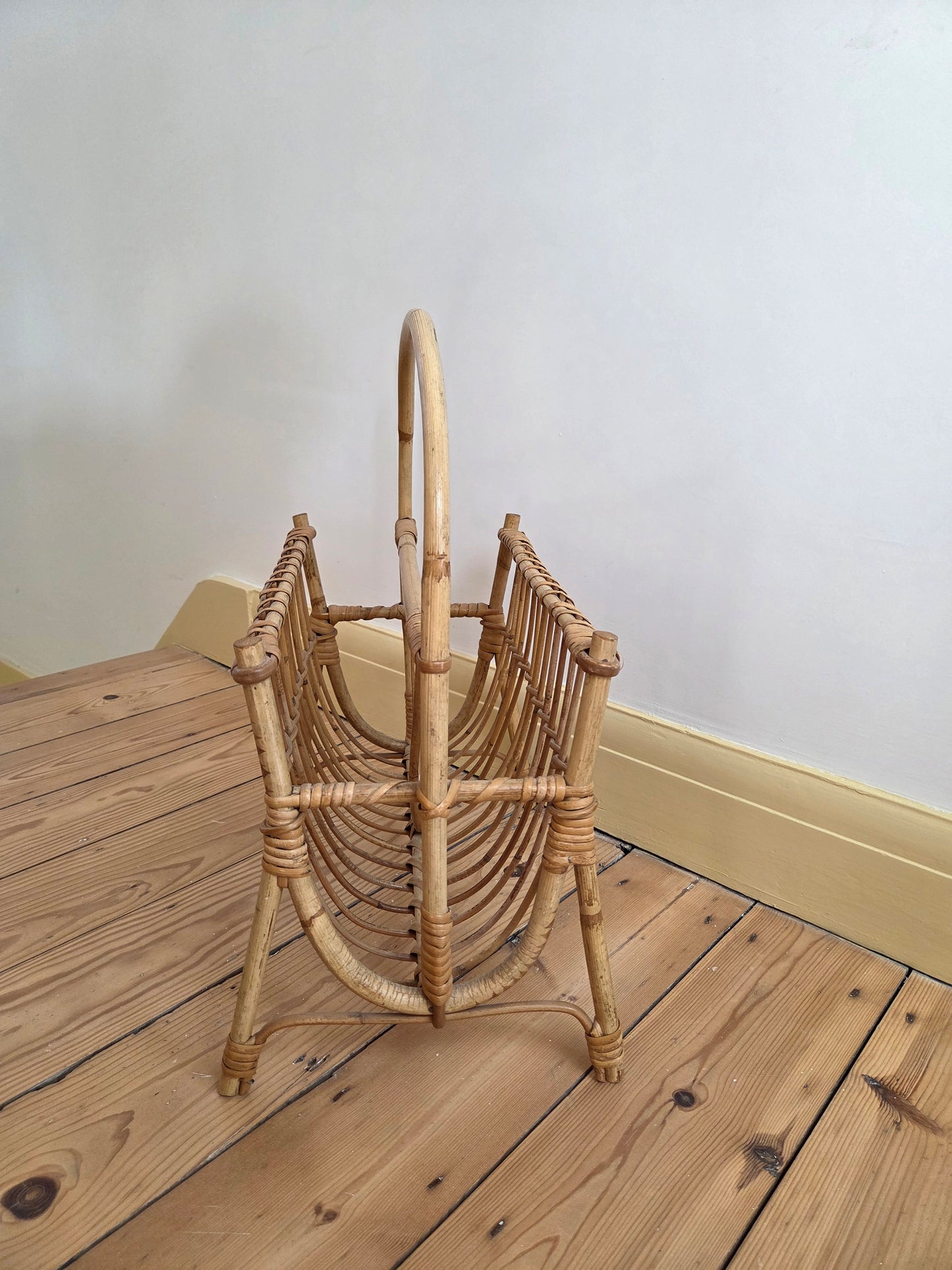 Vintage Bamboo Magazine Holder