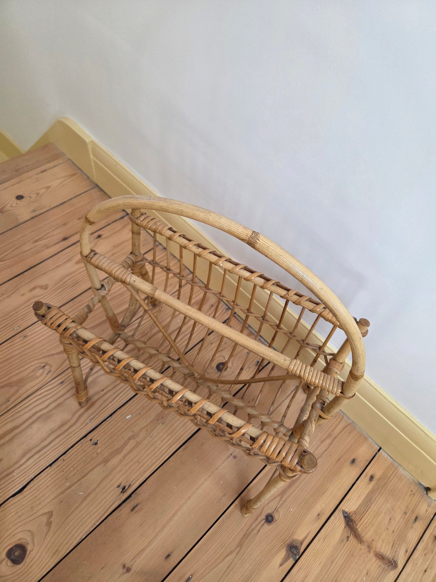 Vintage Bamboo Magazine Holder