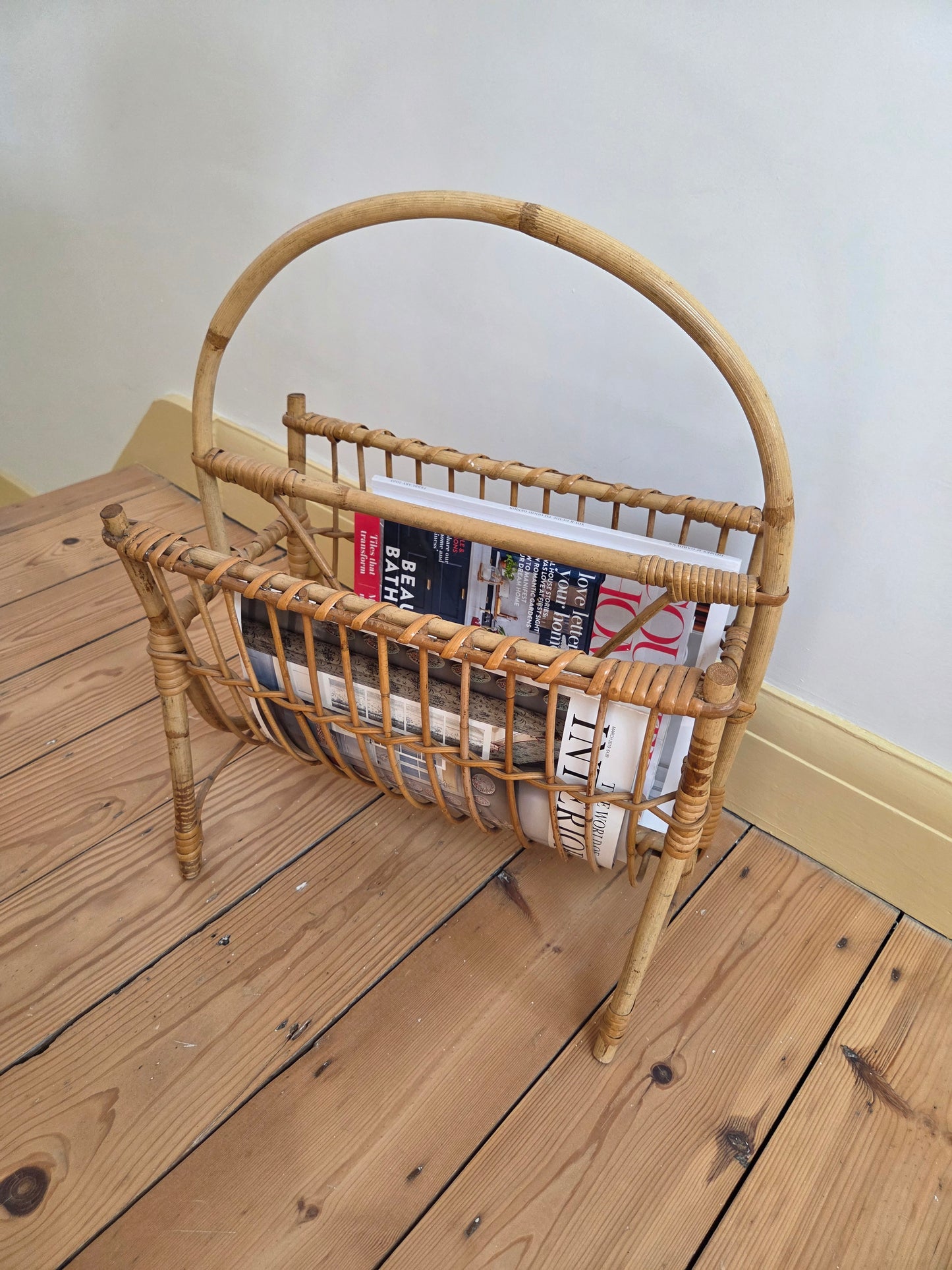 Vintage Bamboo Magazine Holder