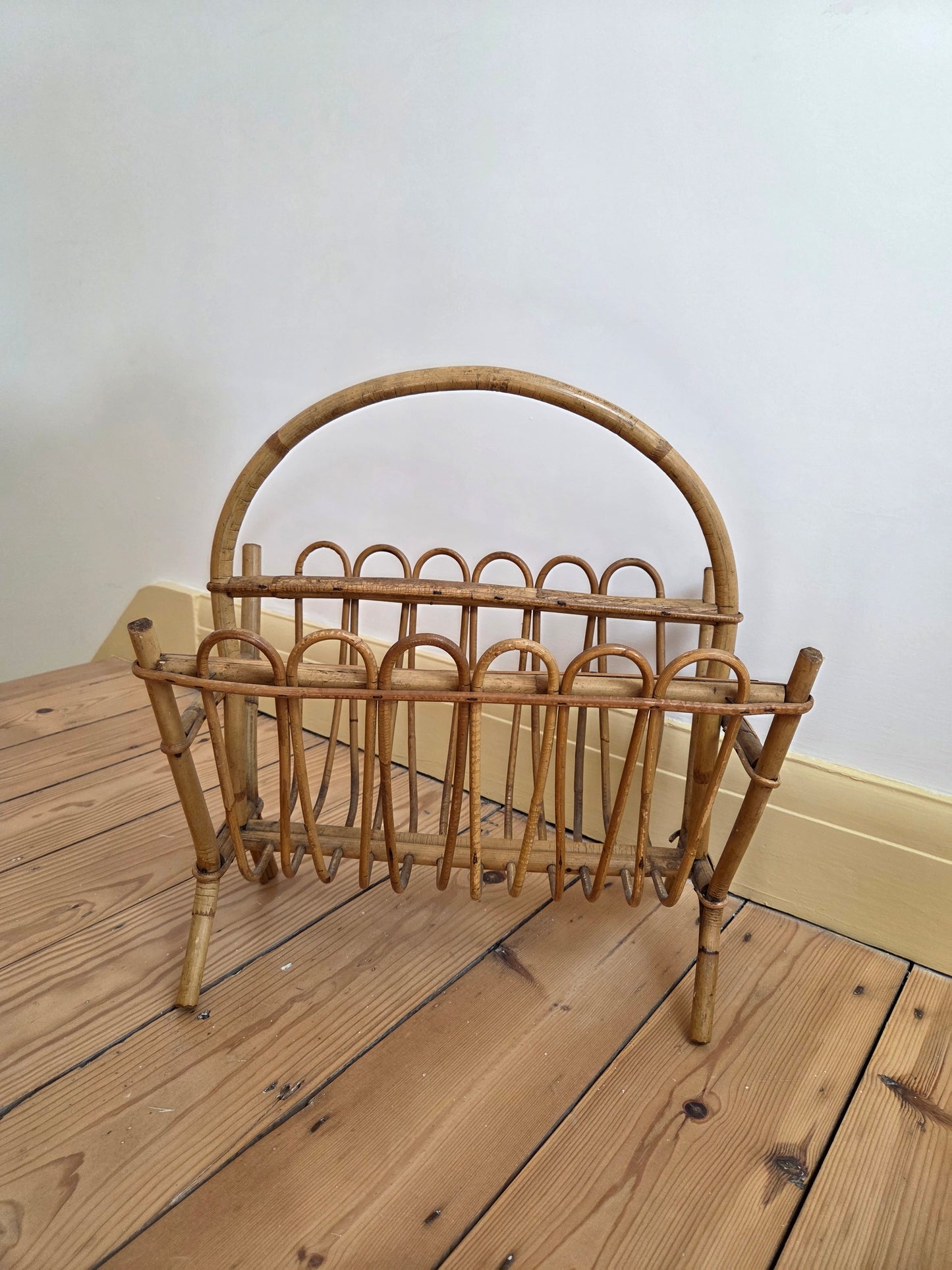 Vintage Bamboo Magazine Rack