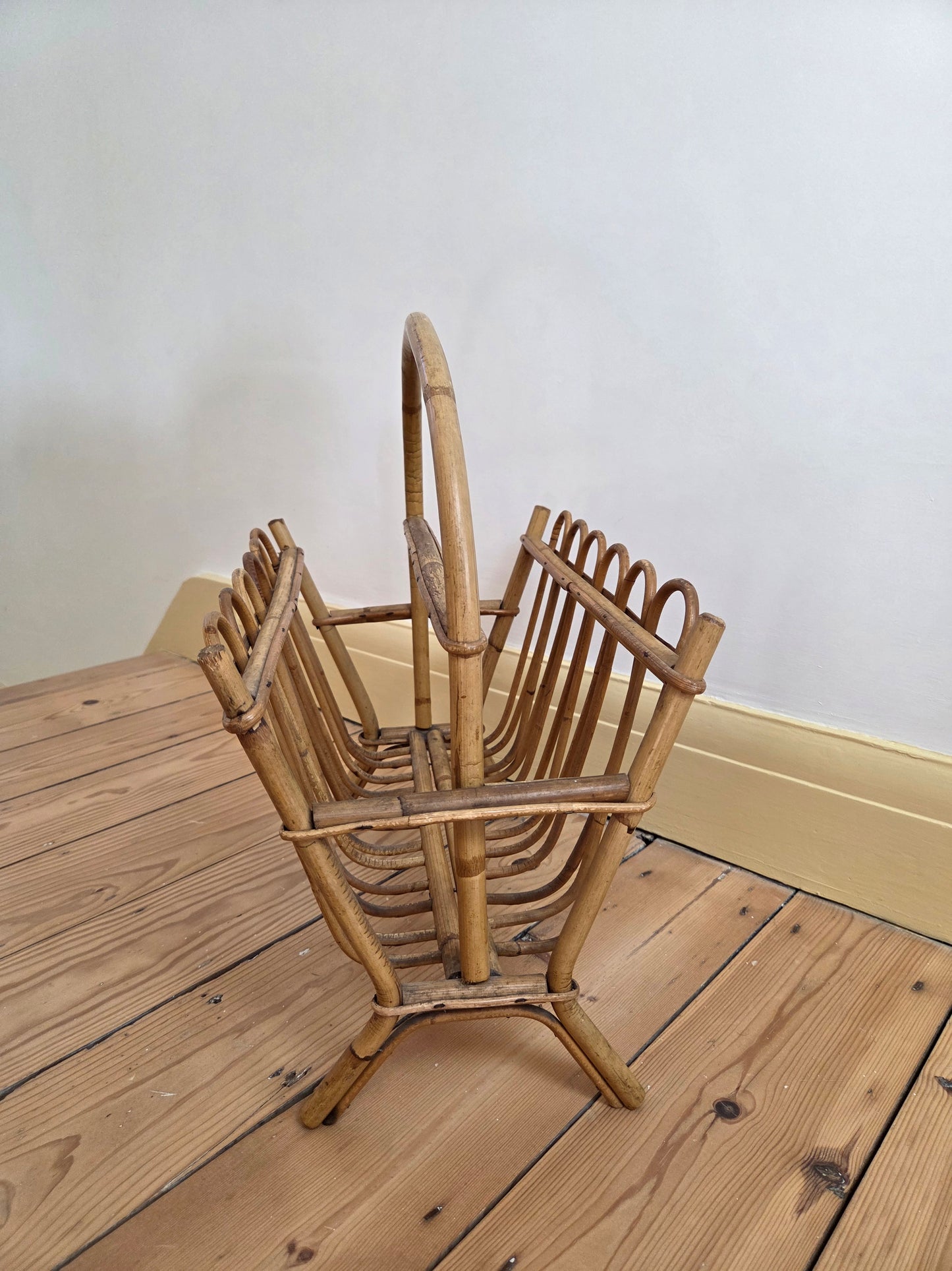 Vintage Bamboo Magazine Rack