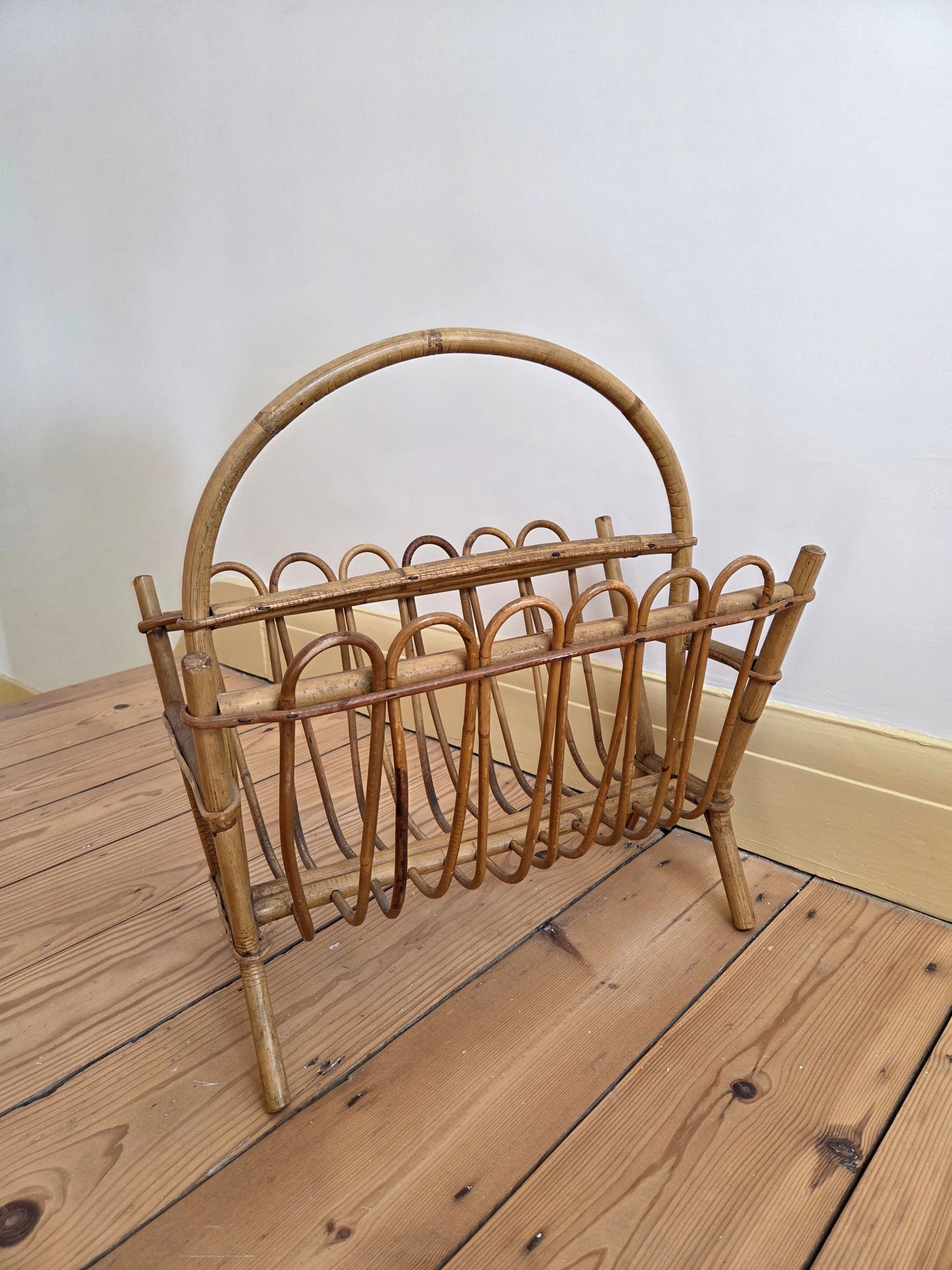 Vintage Bamboo Magazine Rack