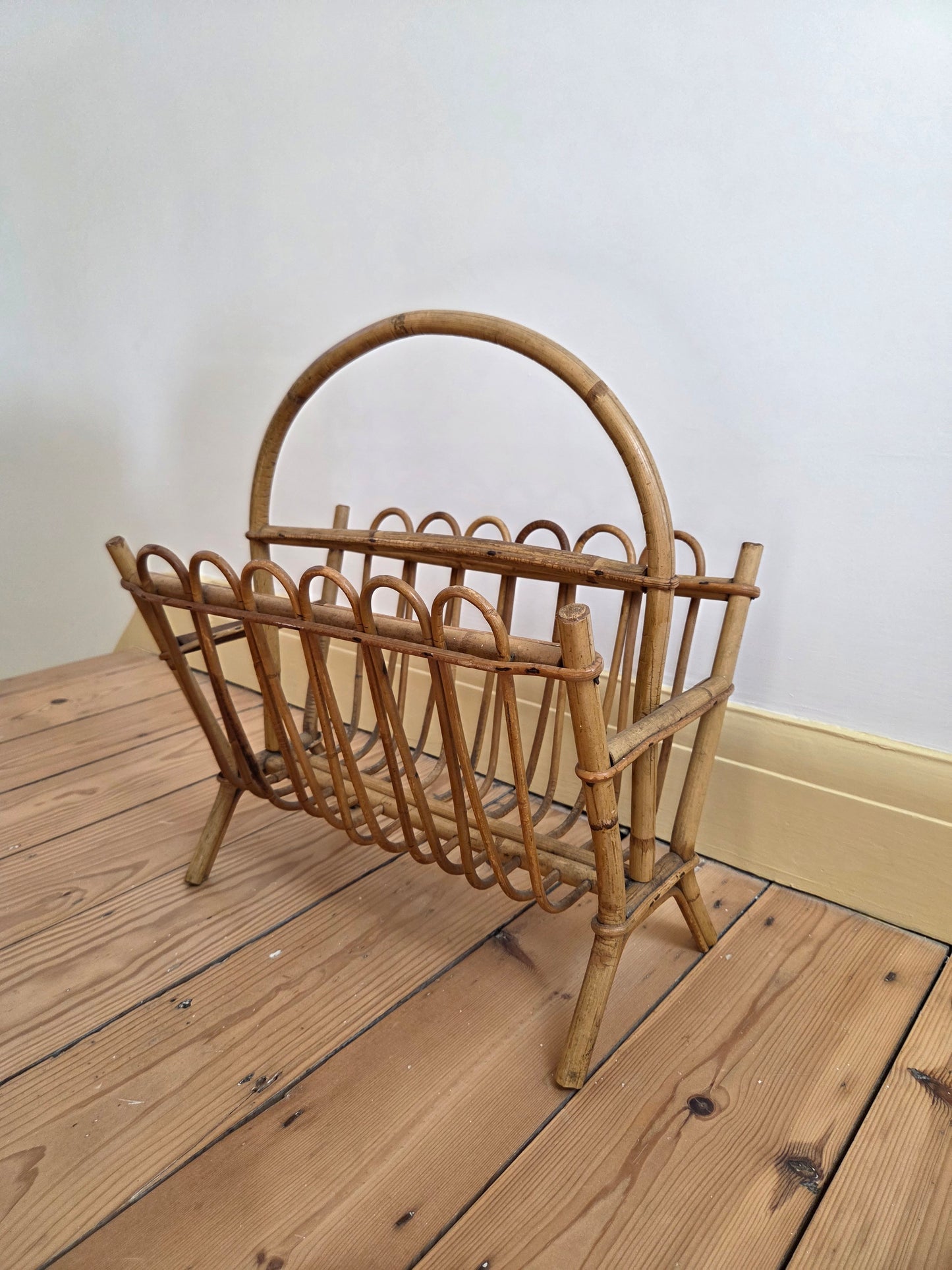 Vintage Bamboo Magazine Rack