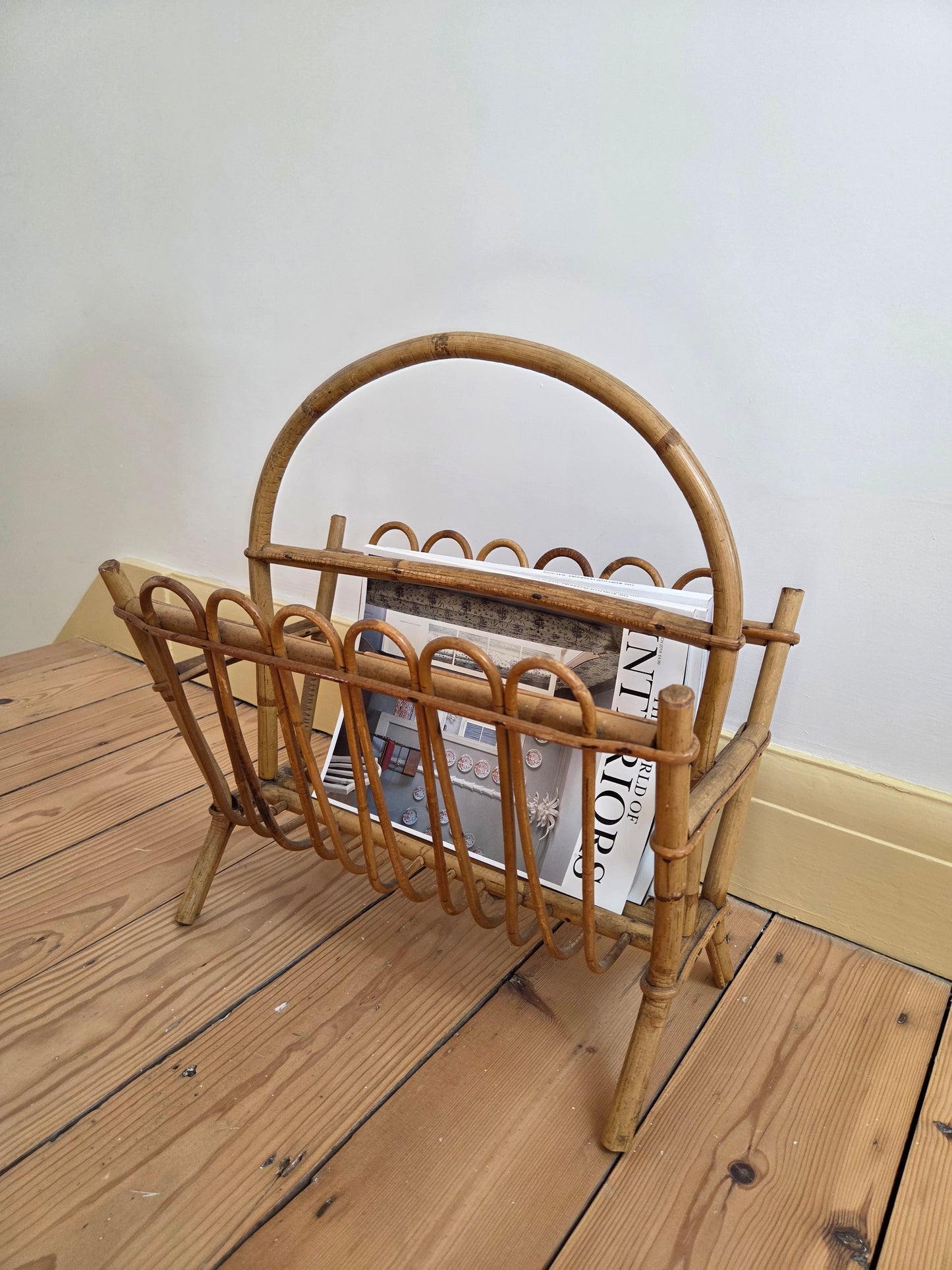 Vintage Bamboo Magazine Rack