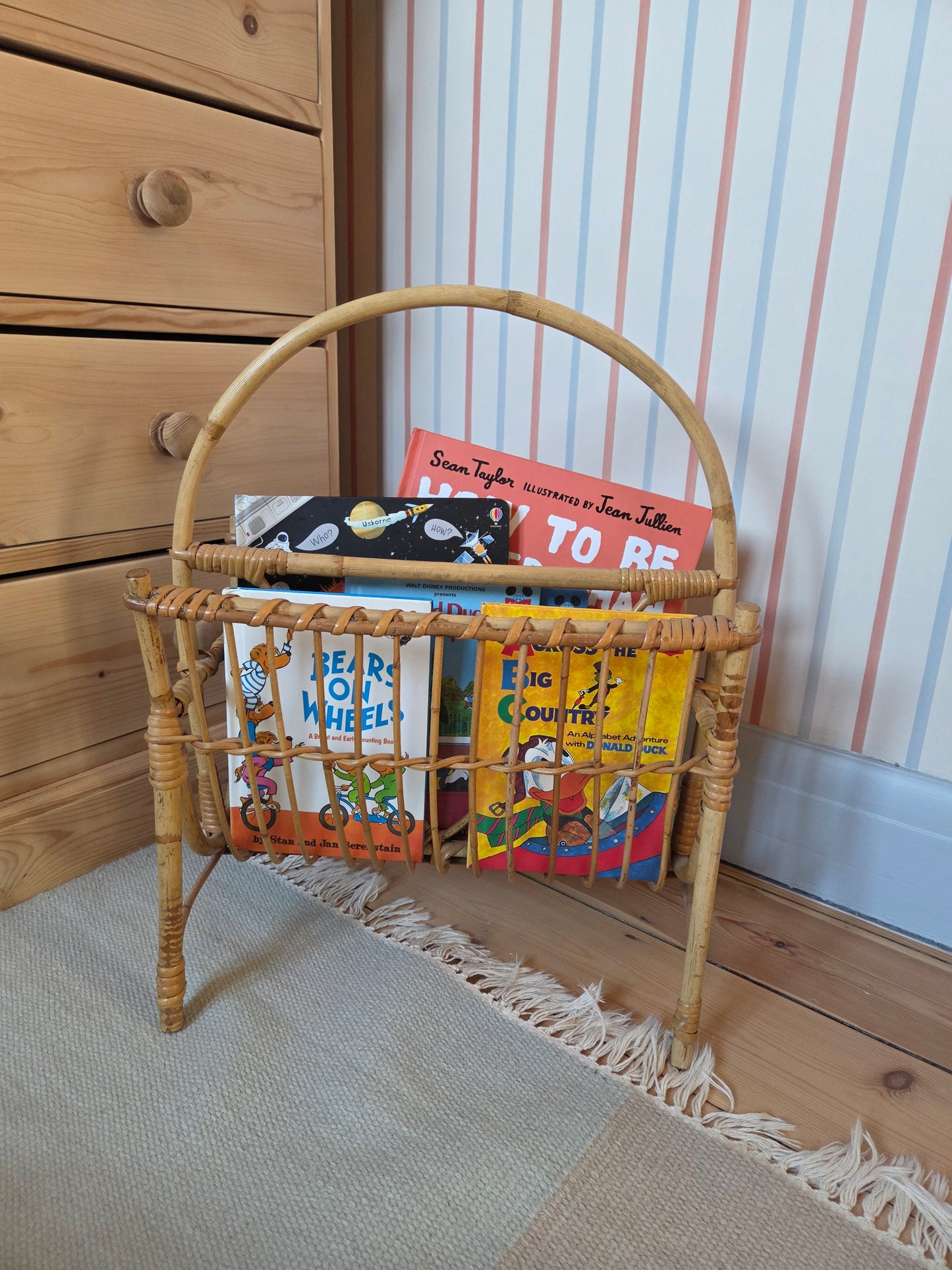 Vintage Bamboo Magazine Holder