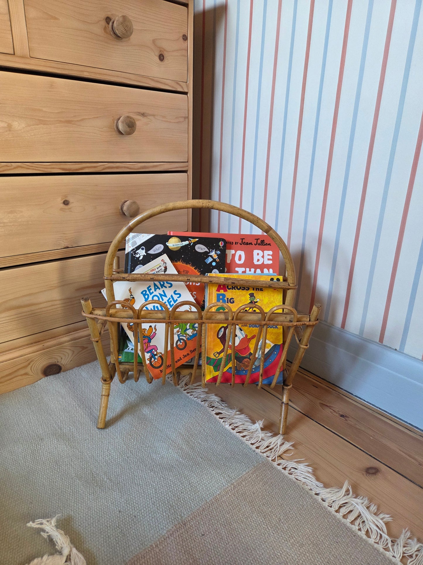 Vintage Bamboo Magazine Rack